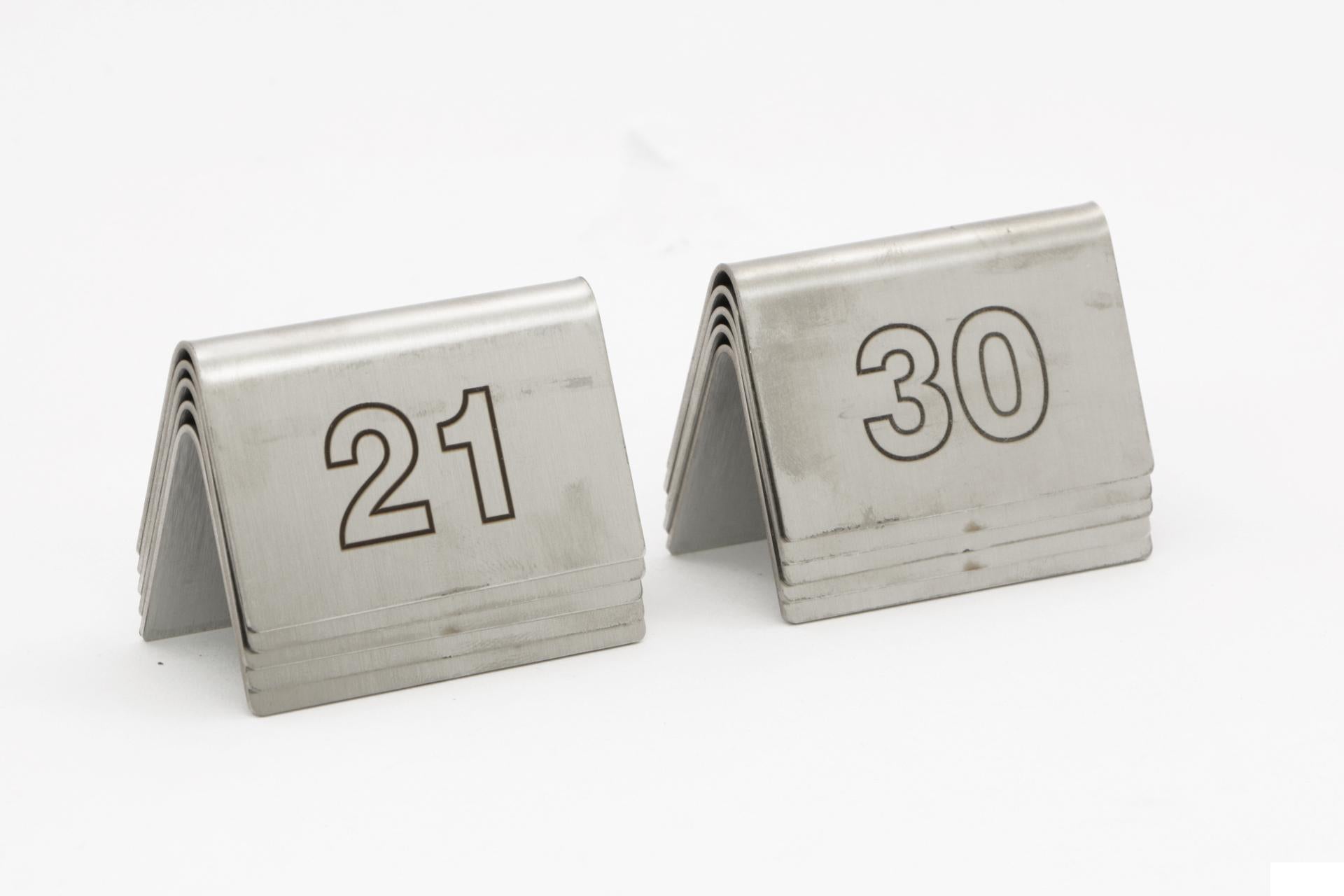 Cerutti Inox Segnaposto Acciaio Inox - Set 10 Pezzi Con Incisione Laser Numerazione 21-30 - Set 10 Pz