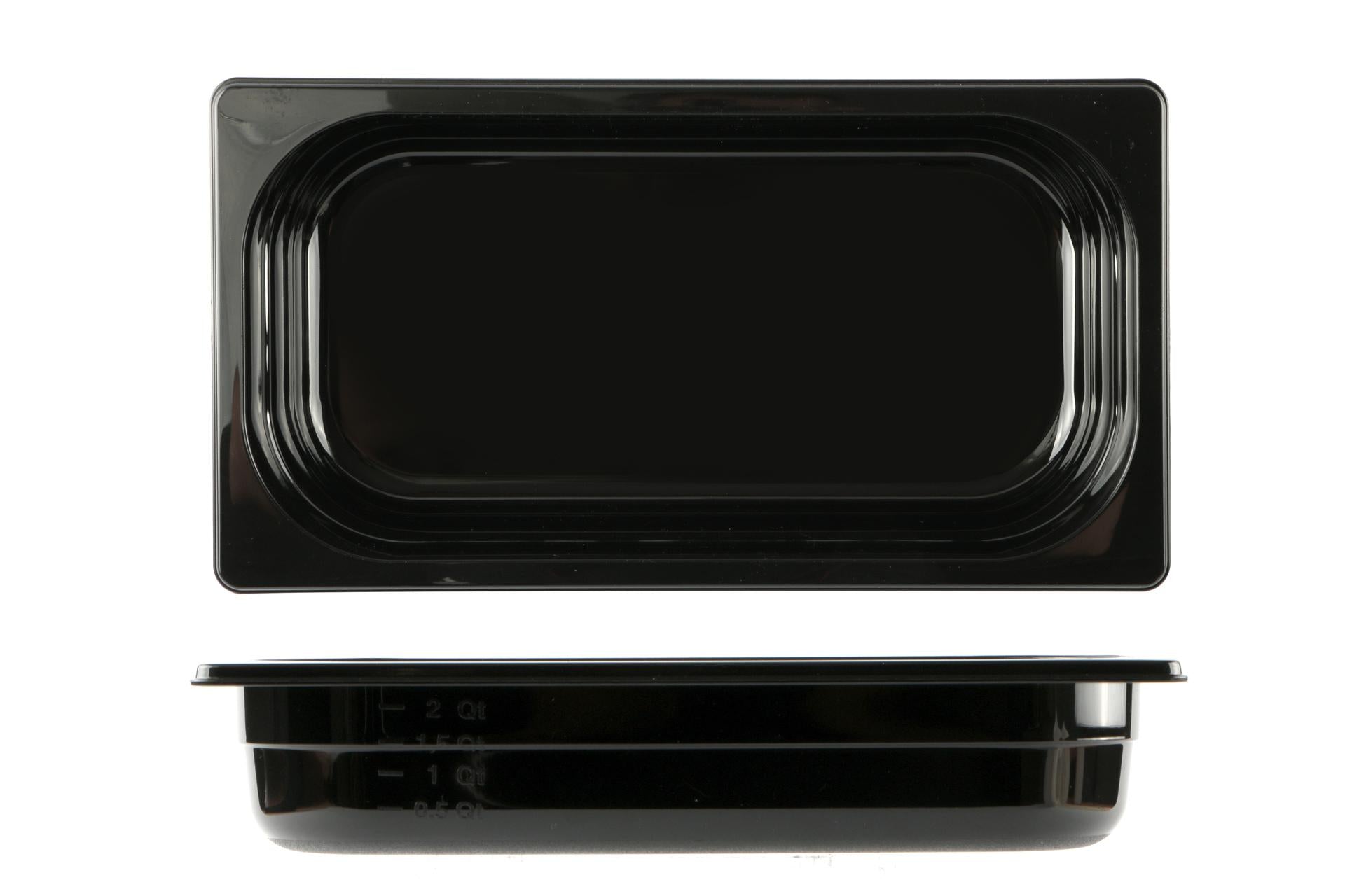 Mori2A Bacinella GN 1/3 In Policarbonato Nero - 32,5 x 17,5 cm H.6,5 cm Capacità 2,5 Litri