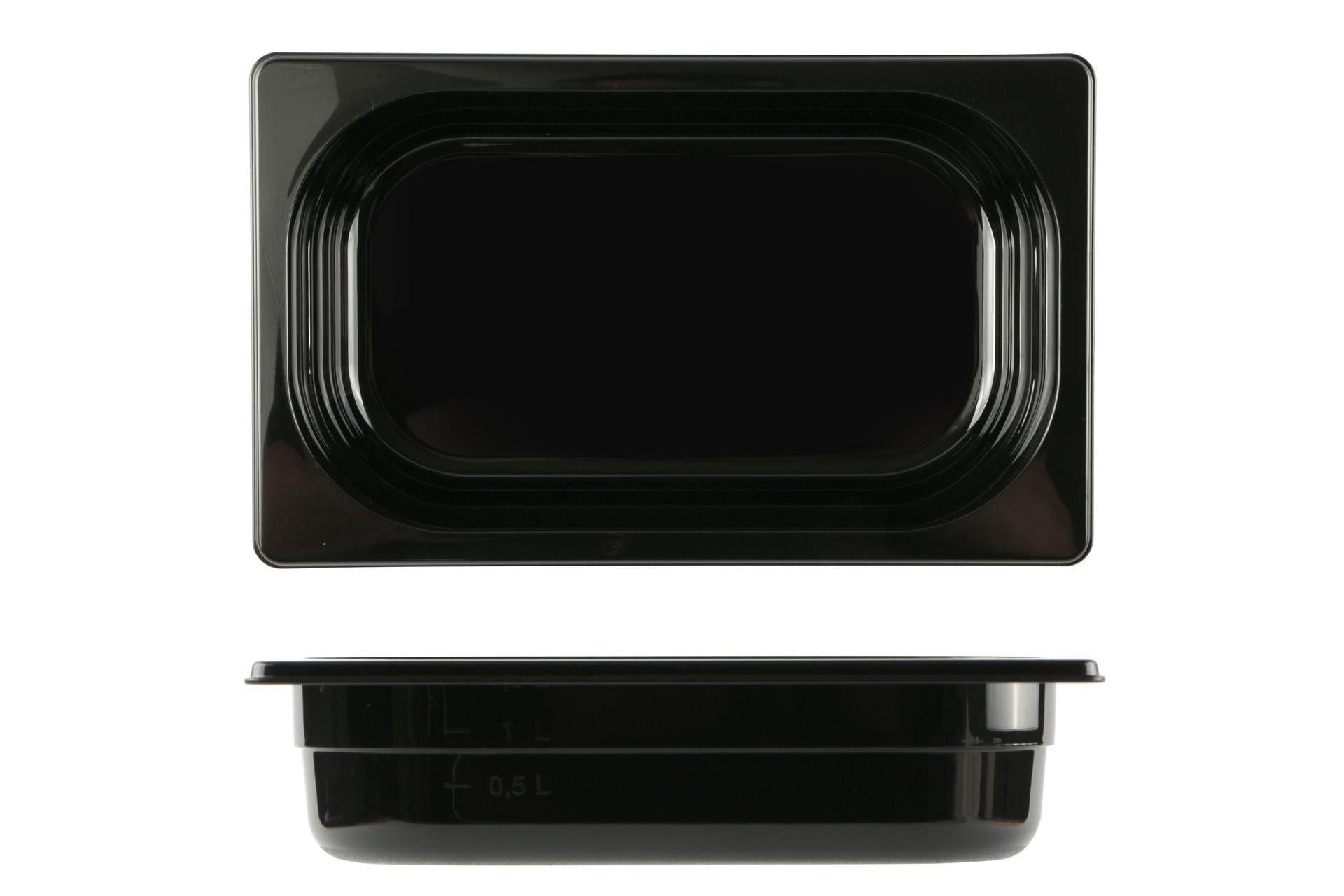 Mori2A Bacinella GN In Policarbonato Nero H.6.5 cm - 26.4 x 16 cm Capacità 1.7 L