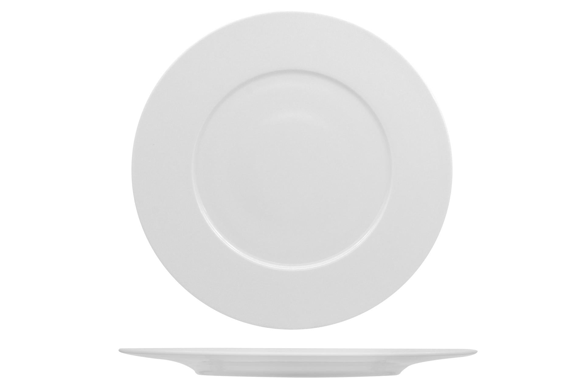 Tunisie Porcelaine Zen Piatto Piano Ø31 cm In Porcellana Bianco di Limoges - Set 6 Pz