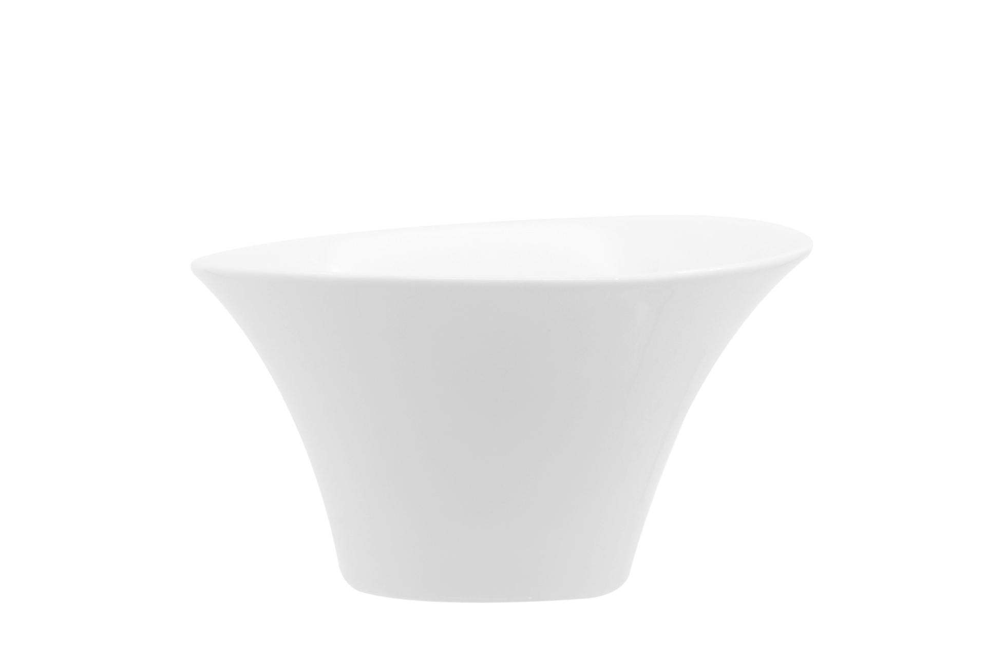 Tunisie Porcelaine Asymetrique Coppetta Ø14 cm In Porcellana Bianca di Alta Qualità - Set 6 Pz