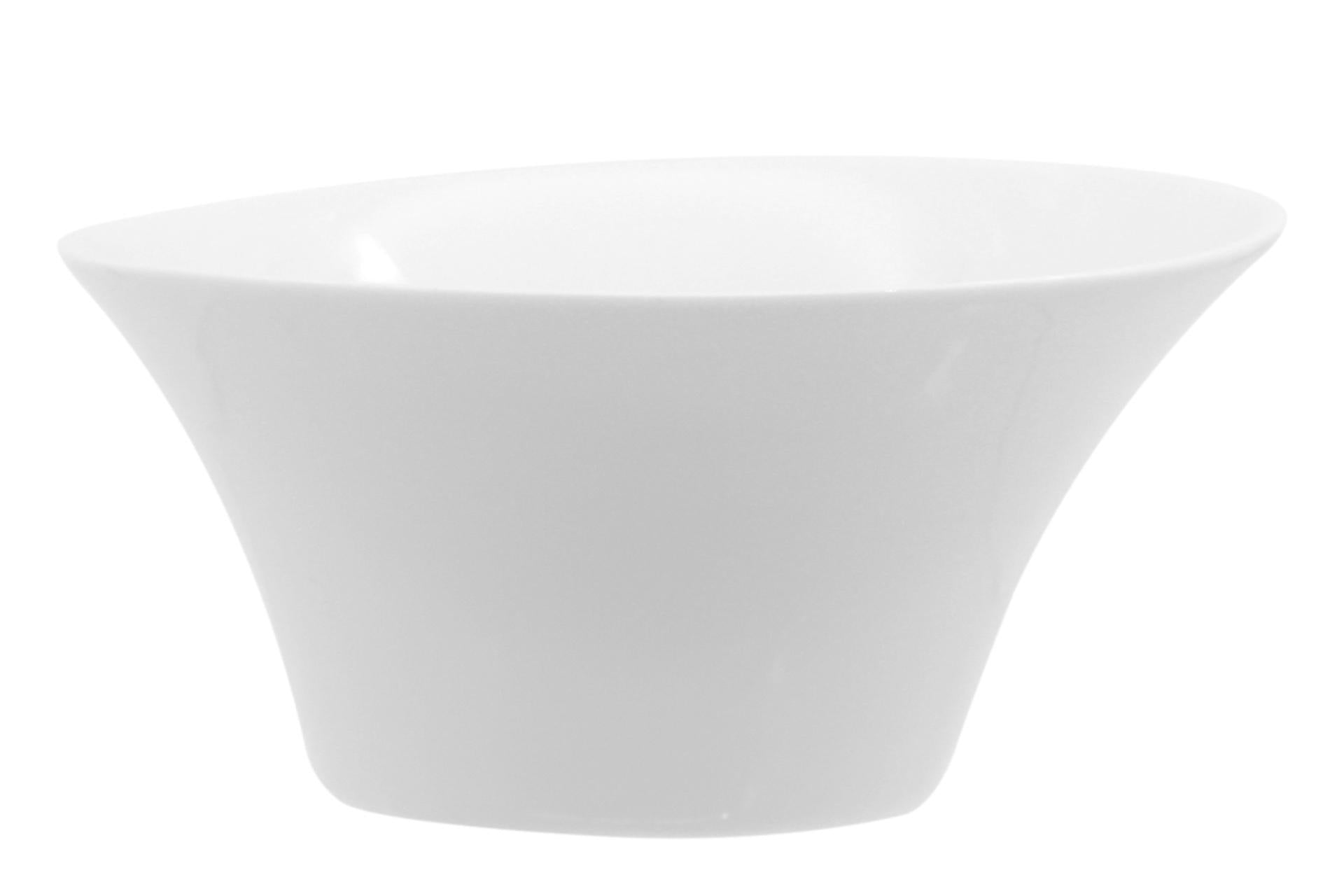 Tunisie Porcelaine Asymetrique Insalatiera Ø26 cm In Porcellana Bianca di Alta Qualità