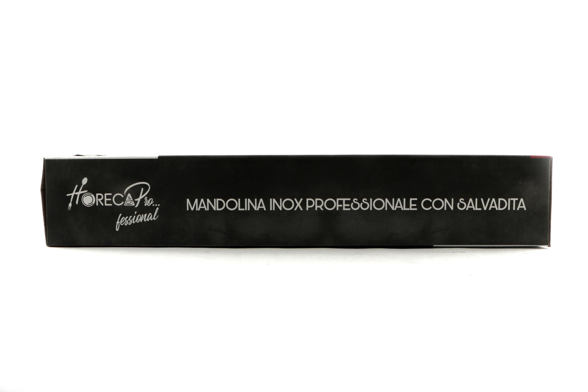 HorecaProfessional Mandolina Inox Con Salvadita AMS-03 - Affettatrice Regolabile In Acciaio Inossidabile 5