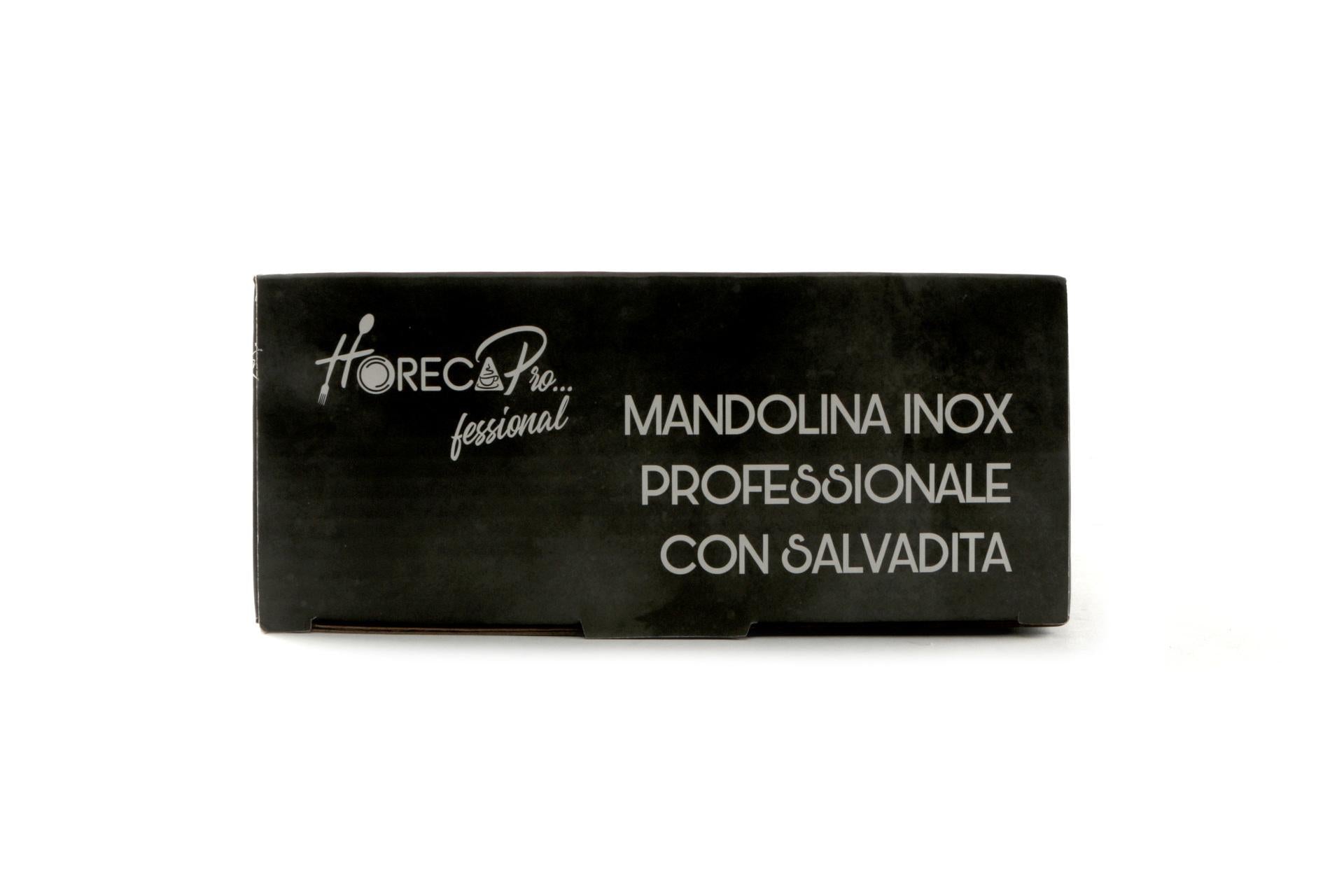 HorecaProfessional Mandolina Inox Con Salvadita AMS-03 - Affettatrice Regolabile In Acciaio Inossidabile 6
