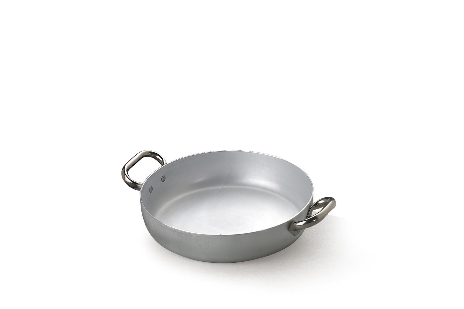 Agnelli Tegame Ø20 cm - H.4.5 cm In Alluminio 3 mm Con Due Maniglie Inox