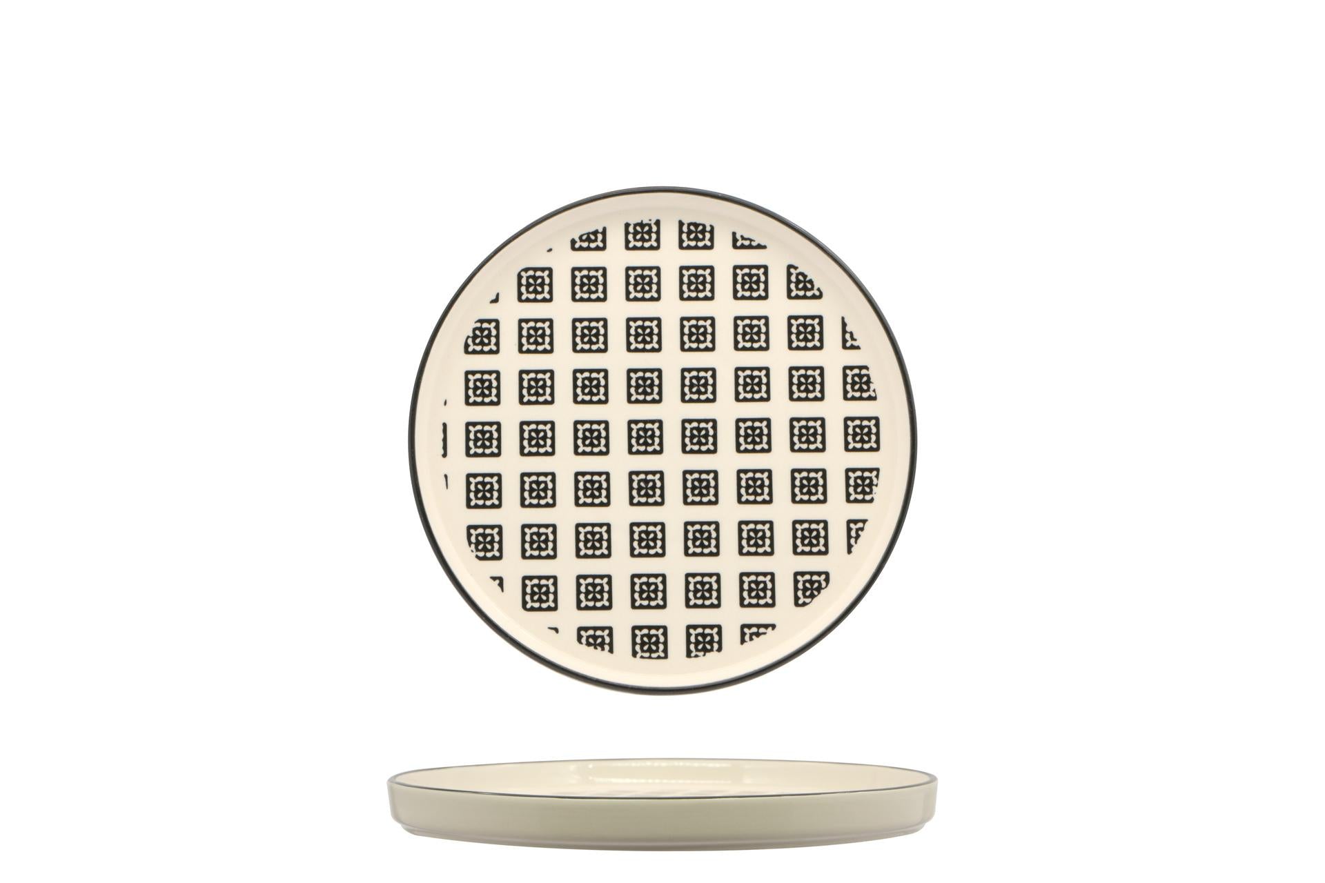 Import Tavola Professional Mosaik Piatto Nordic Ø21 cm Black In Stoneware - Set 8 Pz