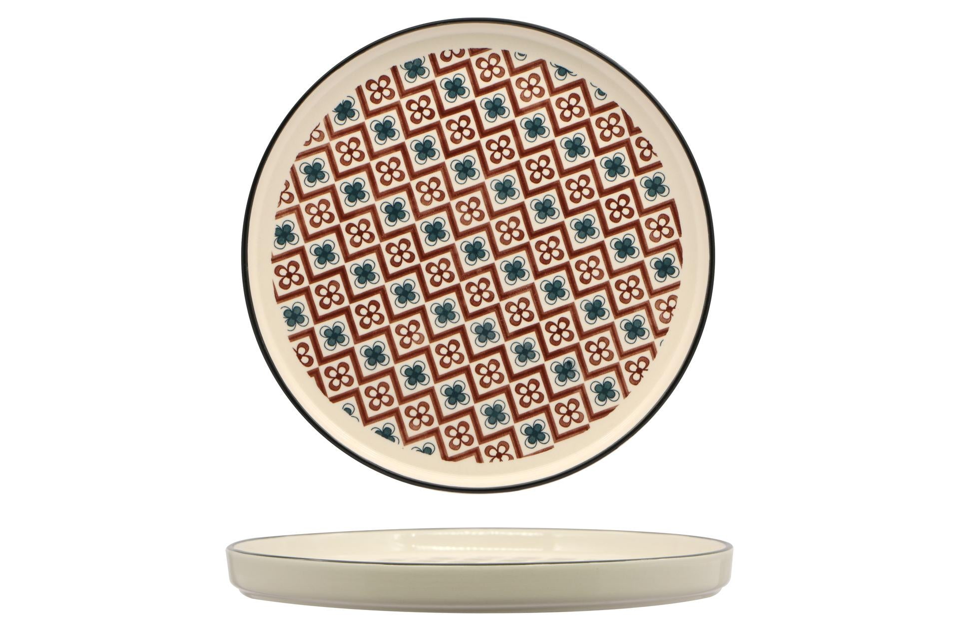 Import Tavola Professional Mosaik Piatto Nordic Ø27 cm Brown In Stoneware - Set 4 Pz