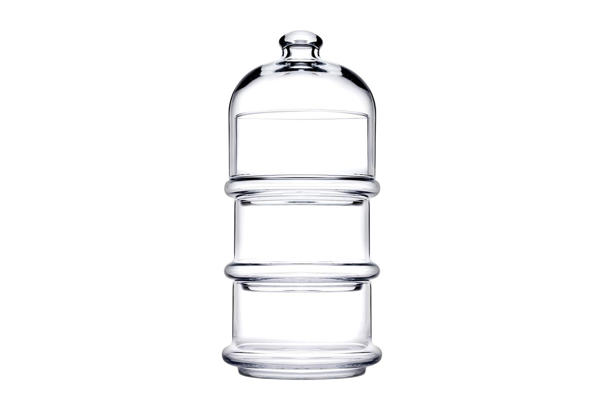Pasabahce Patisserie Set 3 Contenitori Impilabili In Vetro Con Cupola - 8.2 x 22 cm Per Piccola Pasticceria - Set 3 Pz