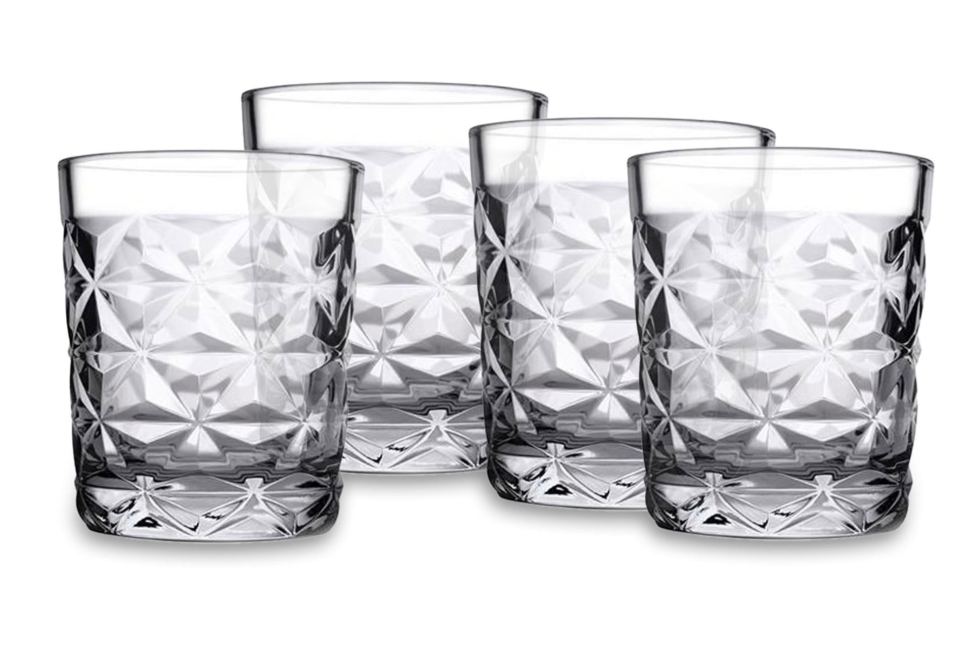 Pasabahce Estrella Set 4 Bicchieri Whisky 36 cl - Collezione Mille Sfaccettature - Set 4 Pz