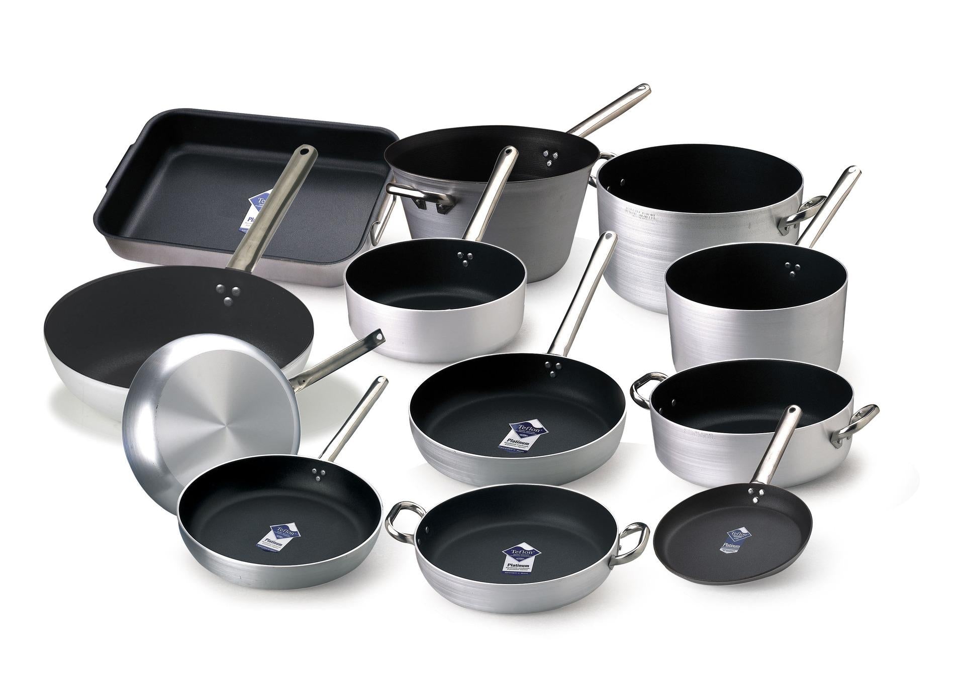 Agnelli Padella Antiaderente Svasata Alta "Saltare" Ø32 cm - H.7.5 cm Con Manico Tubolare