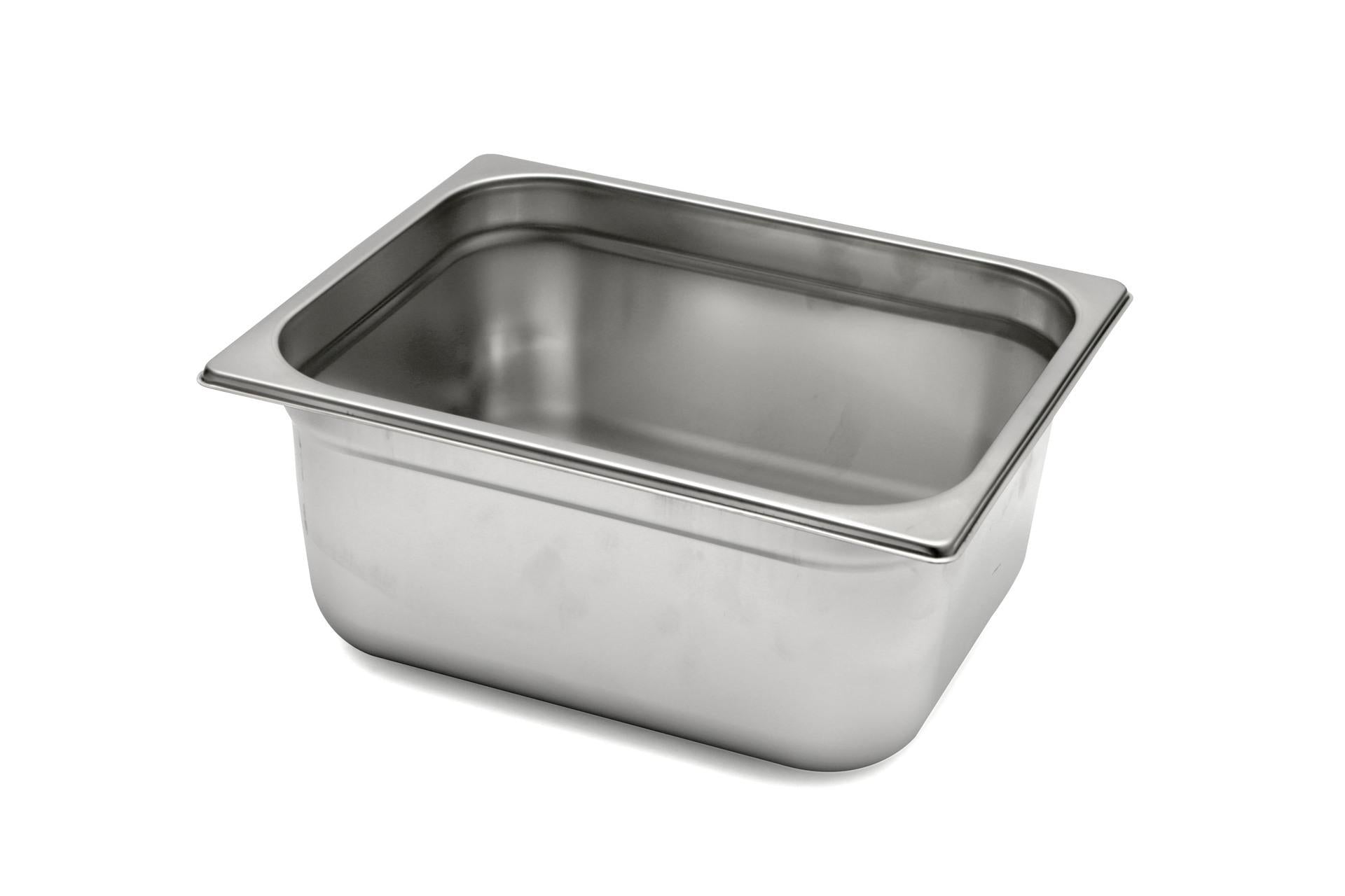 Mori2A Bacinella GN Inox 1/2 - 32 x 26 cm H.15 cm In Acciaio Inox