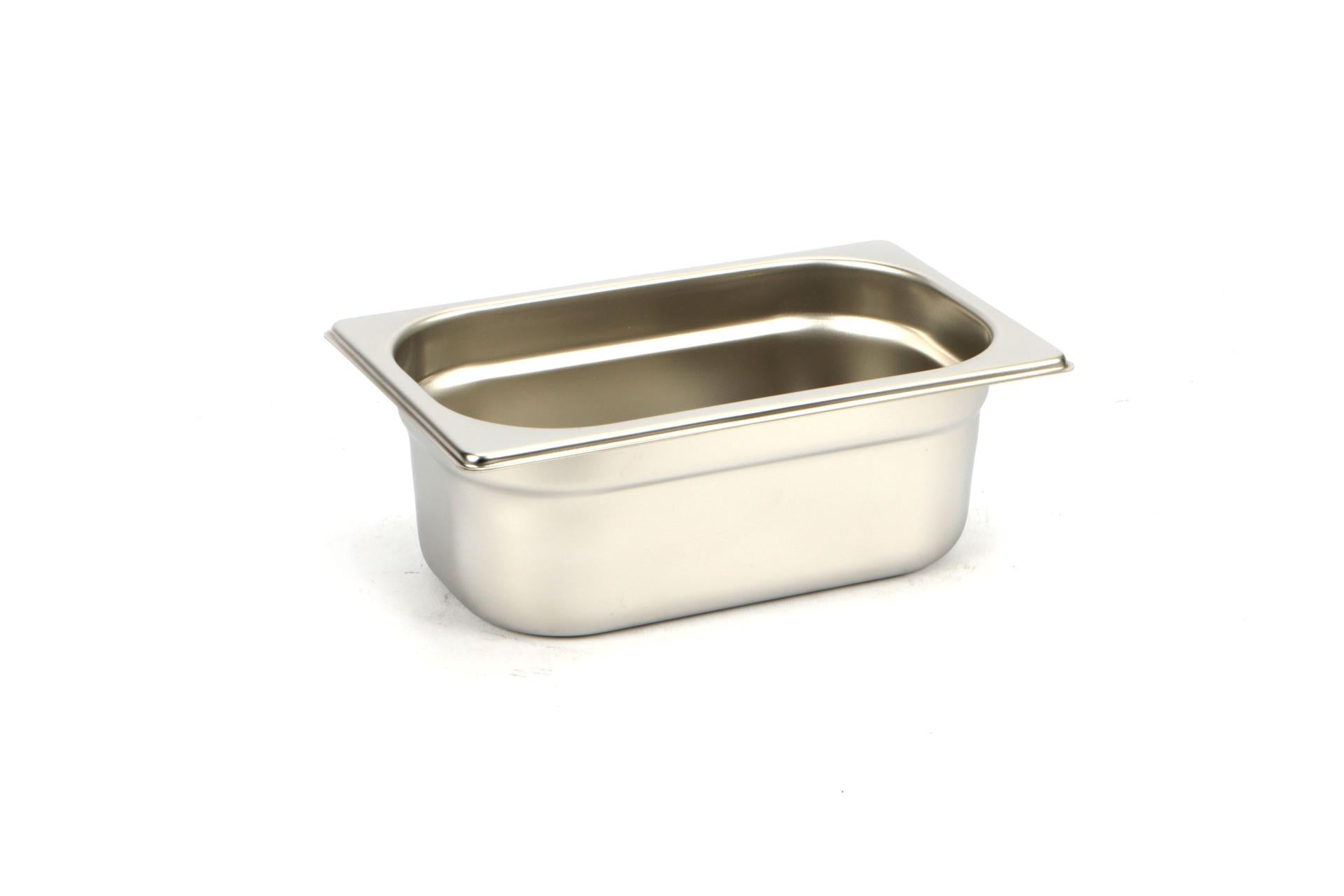 Mori2A Bacinella GN Inox 1/4 - 26 x 16 cm H.10 cm In Acciaio Inox