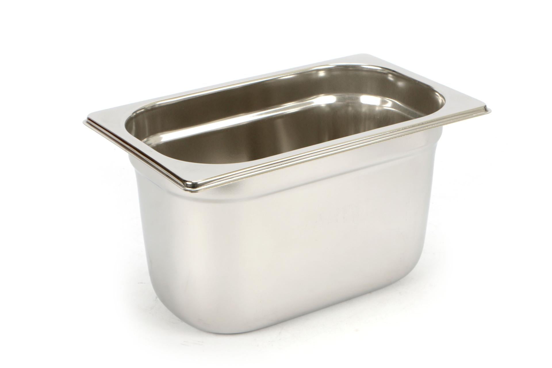 Mori2A Bacinella GN Inox 1/4 - 26 x 16 cm H.15 cm In Acciaio Inox