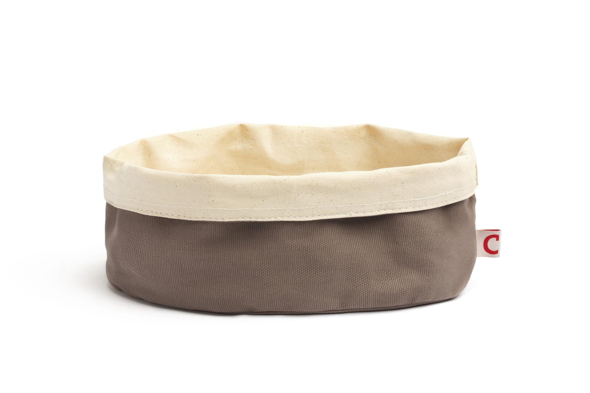 Comas Porta Pane Ovale 20 x 15 x H.10 cm In Cotone Grigio - Set 5 Pz