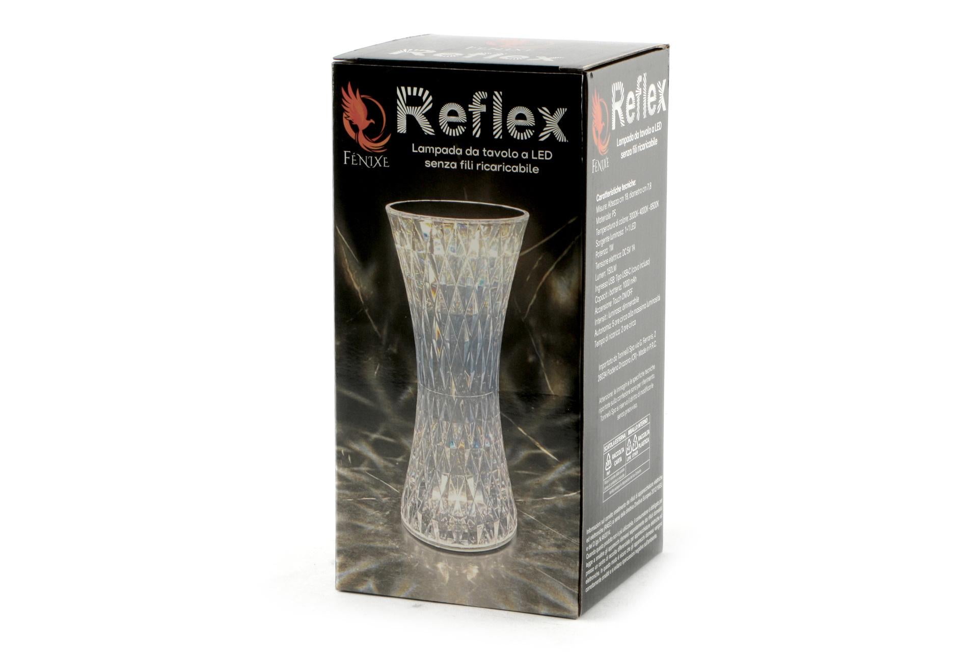 Import Tavola Professional Reflex Lampada da Tavolo Dimmerabile e Ricaricabile H.19 cm - 8 cm In Polistirene Trasparente Con LED e Tre Tonalità di Colore 5