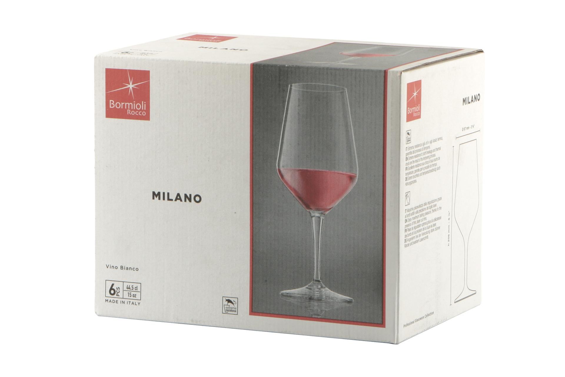 Bormioli Rocco Milano Set 6 Calici Vino Bianco 44 cl In Vetro Temperato - Set 6 Pz 4