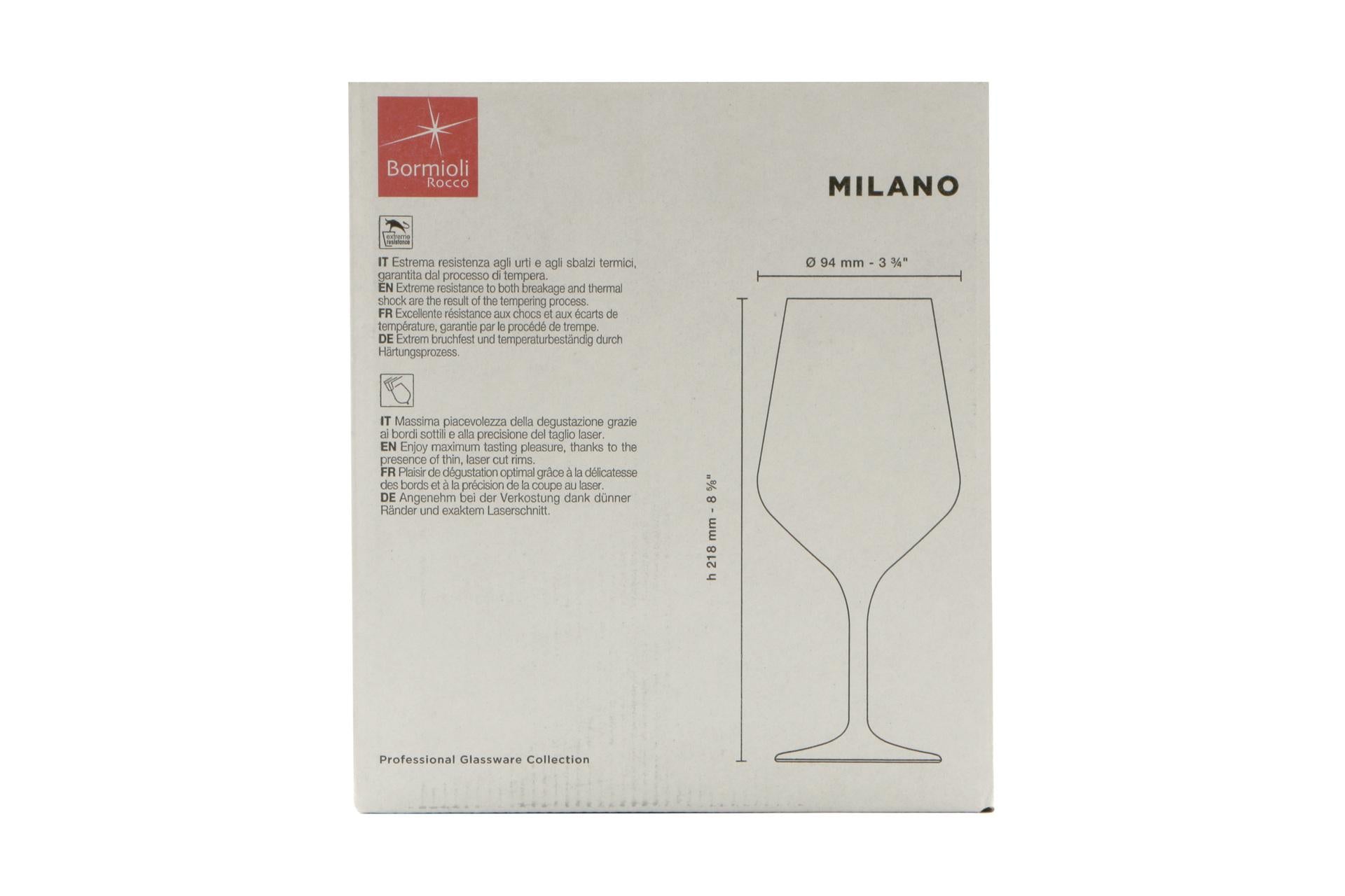Bormioli Rocco Milano Set 6 Calici Vino Rosso 55 cl - Vetro Temperato Resistente - Set 6 Pz 8