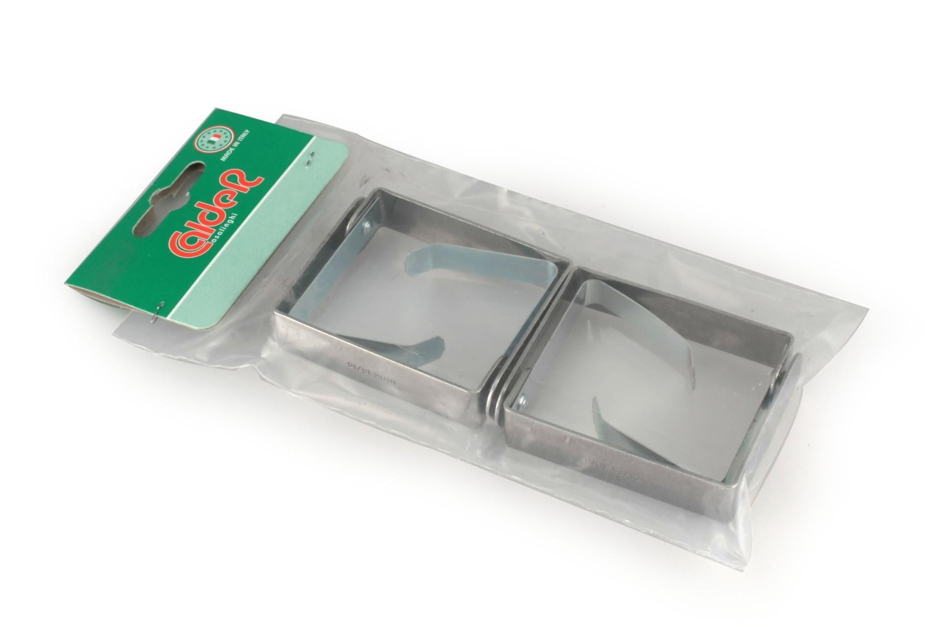 Calder Fermatovaglie Medio Inox 1.5 x 0.1 x 4.5 cm - Confezione da 4 Pezzi - Set 4 Pz 1