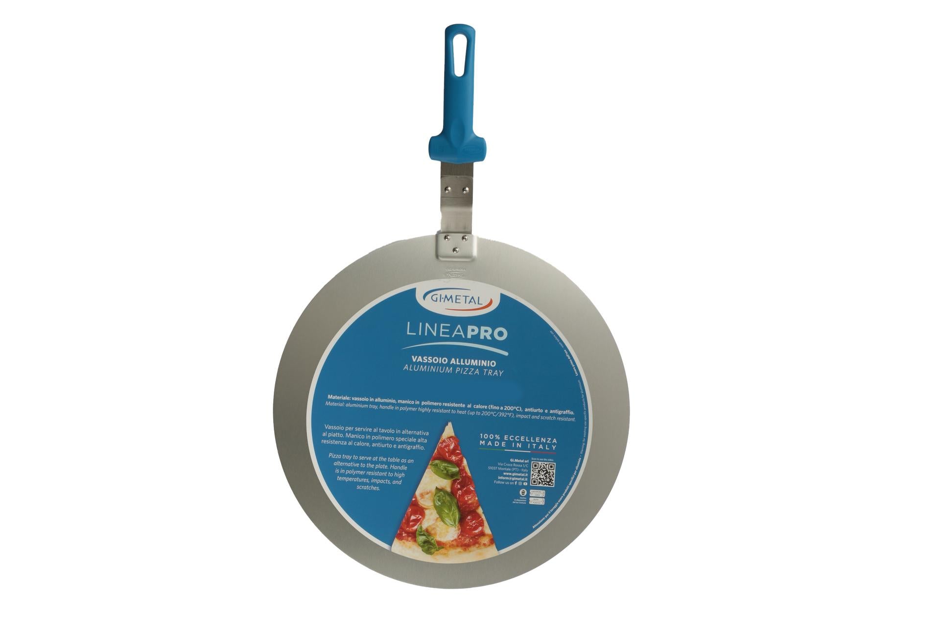 Gi Metal Vassoio Rotondo Ø41 cm In Alluminio Con Manico In Polimero Resistente Al Calore