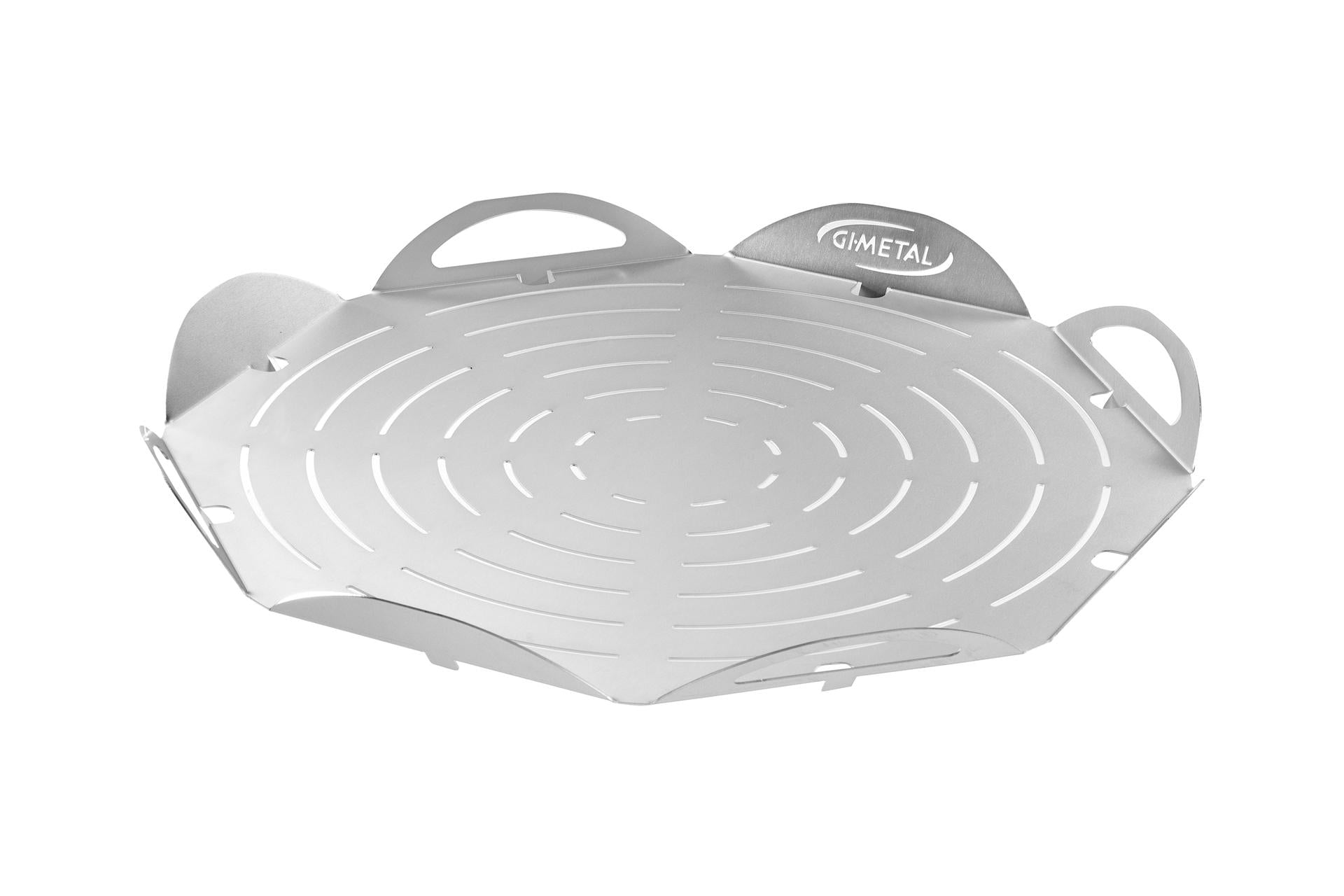 Gi Metal Vassoio-Tagliere Pizza Rotondo Ø50 cm In Alluminio Forato Con Piedini