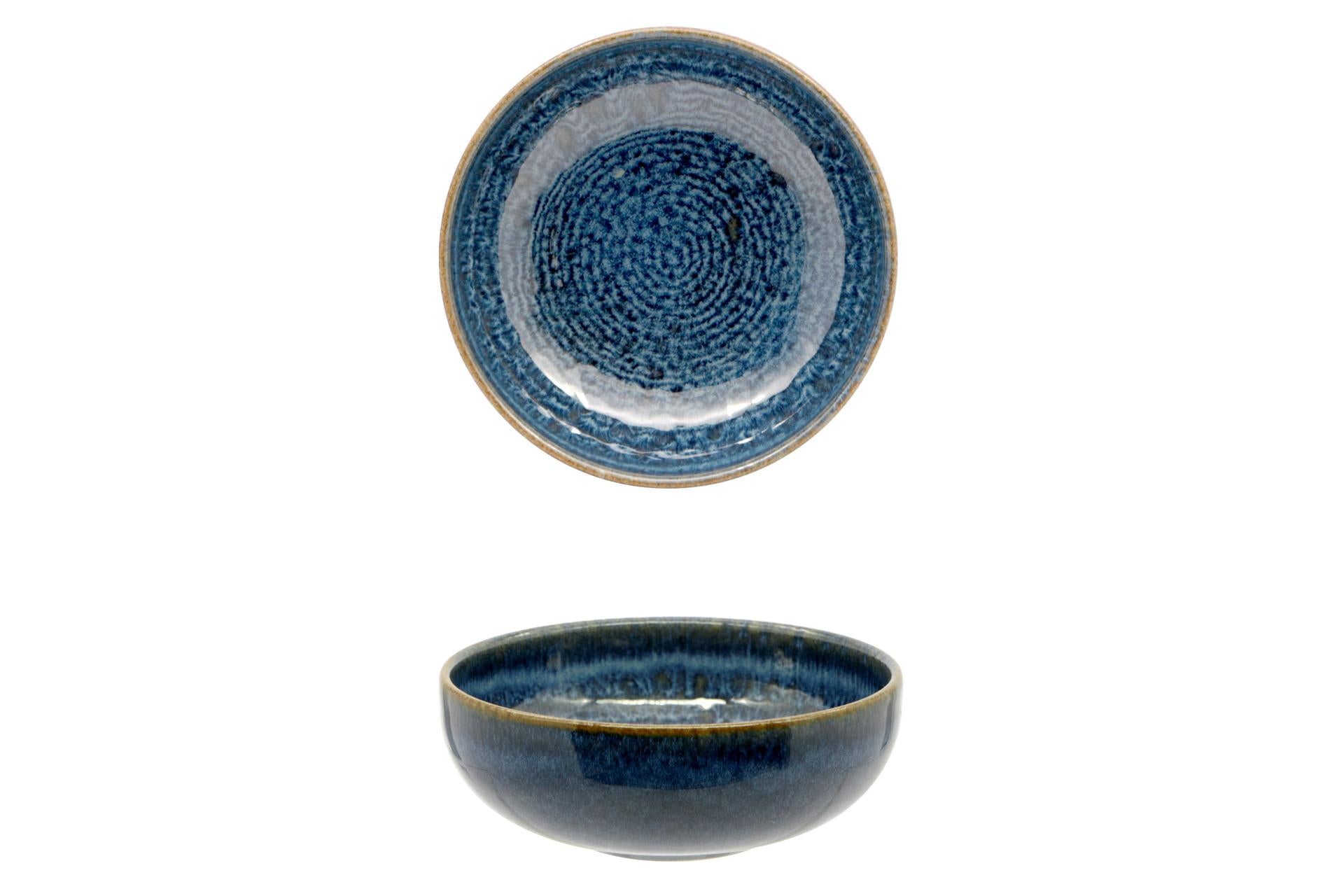 Mesa Ceramics Okeanos Coppetta Ø12.5 cm In Stoneware Blu - Collezione Contemporanea - Set 4 Pz