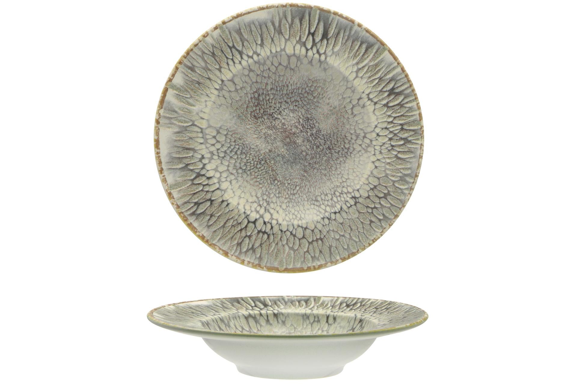 Mesa Ceramics Moderna Pasta Bowl Ø27 cm - Stoneware Grigio e Beige - Set 4 Pz