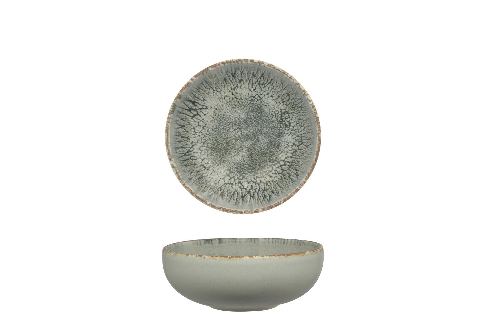 Mesa Ceramics Dust Coppetta Ø12.5 cm In Stoneware - Collezione Moderna Grigio e Beige - Set 4 Pz