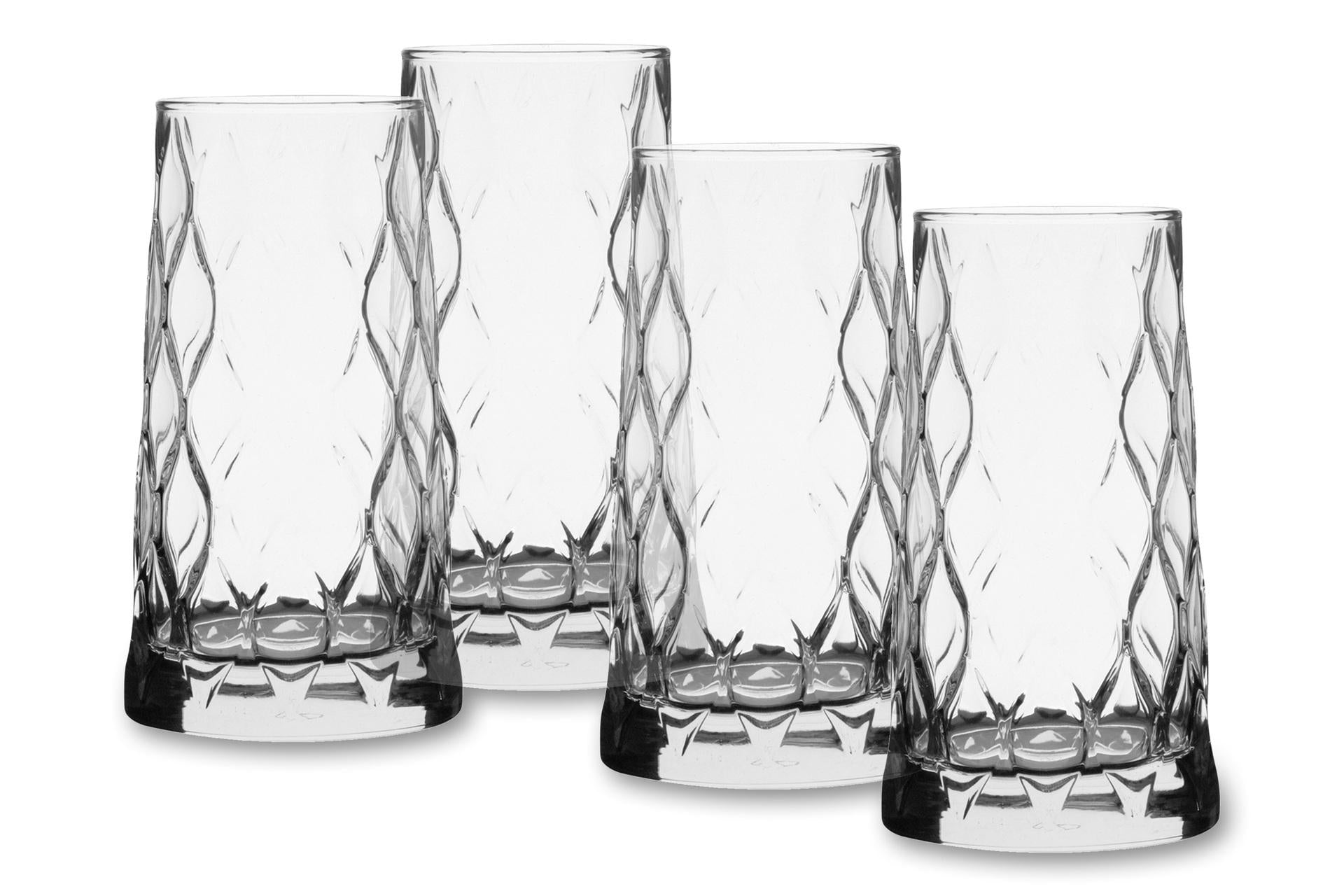 Pasabahce Leafy FH Tumbler Long Drink Set 4 Pezzi - 45 cl Ø8.3 cm H.15 cm - Set 4 Pz