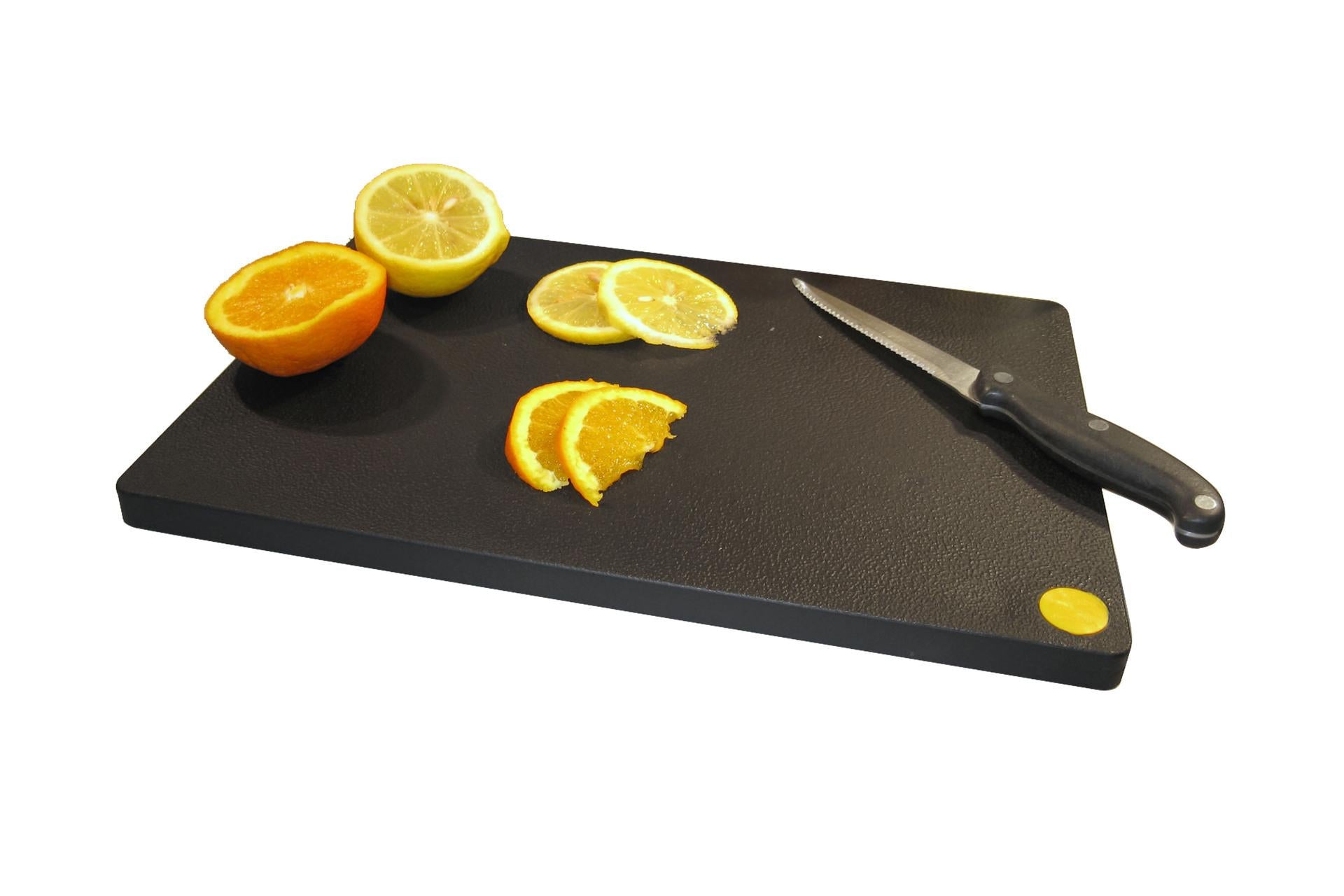MC Di Montagner Tagliere Sintetico Bar Nero 33x23 cm - Conforme Norme HACCP Con Simbolo Giallo
