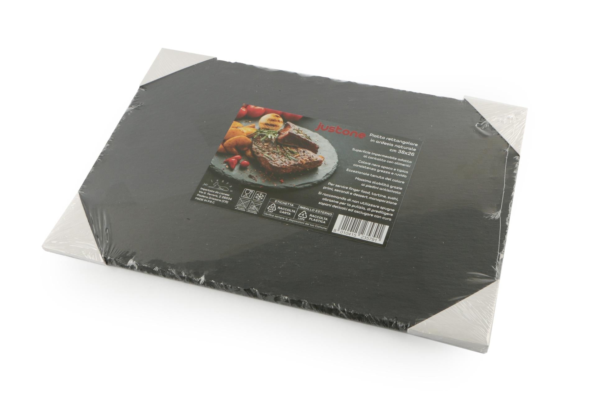 Import Tavola Professional Piatto Rettangolare 38 x 26 cm In Ardesia Naturale - Set 6 Pz