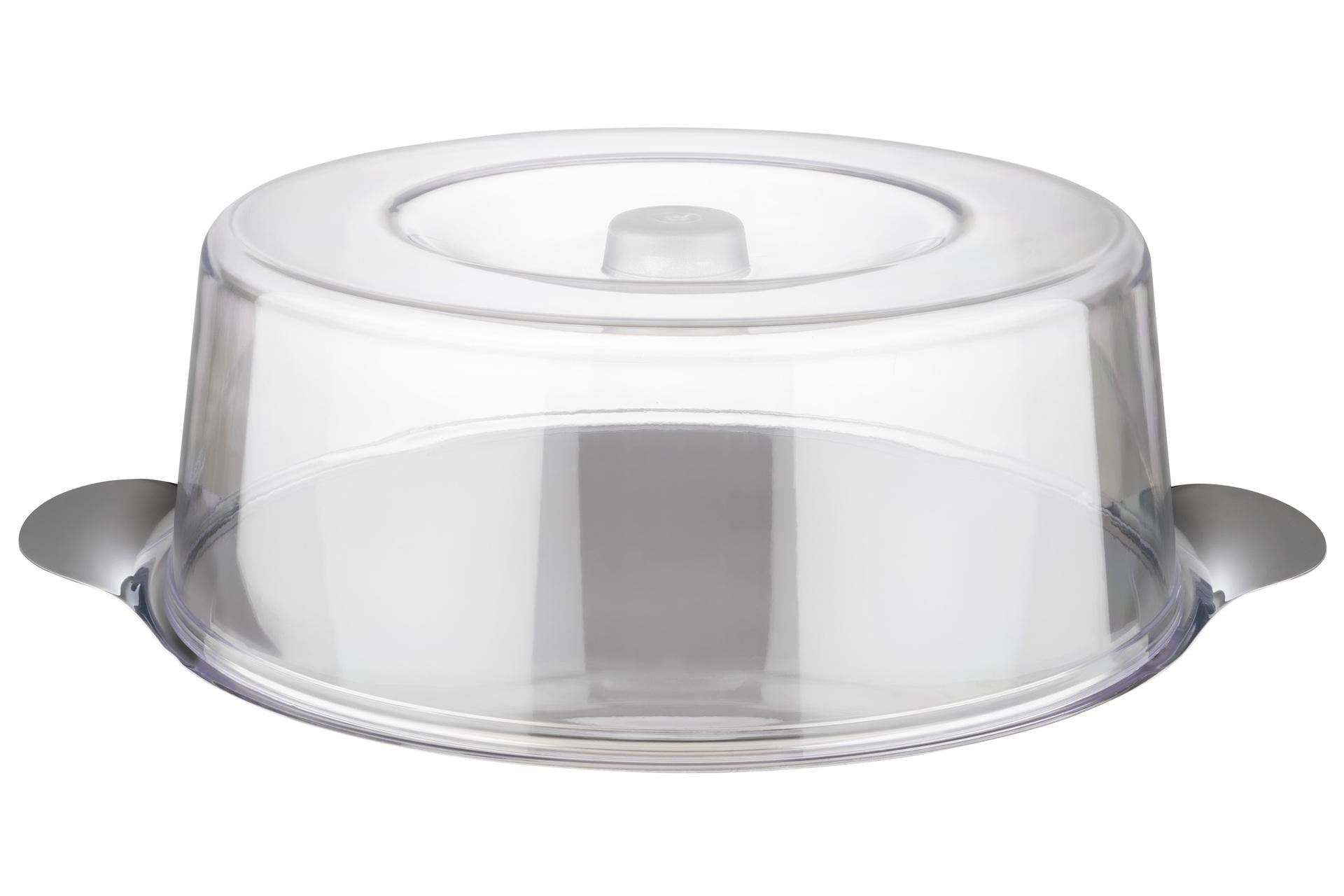 APS Piatto Torta Inox H.11 cm - Ø30 cm Con Coperchio In Polistirene