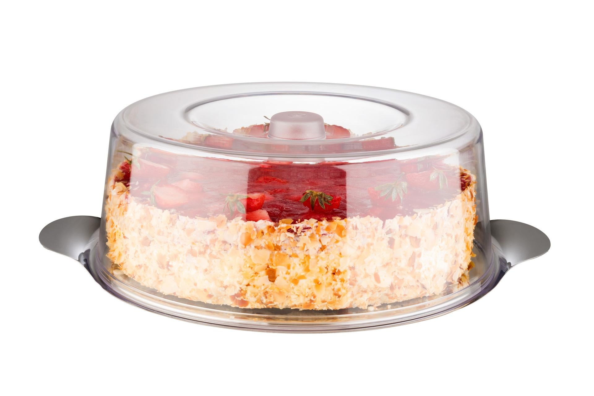 APS Piatto Torta Inox H.11 cm - Ø30 cm Con Coperchio In Polistirene 3