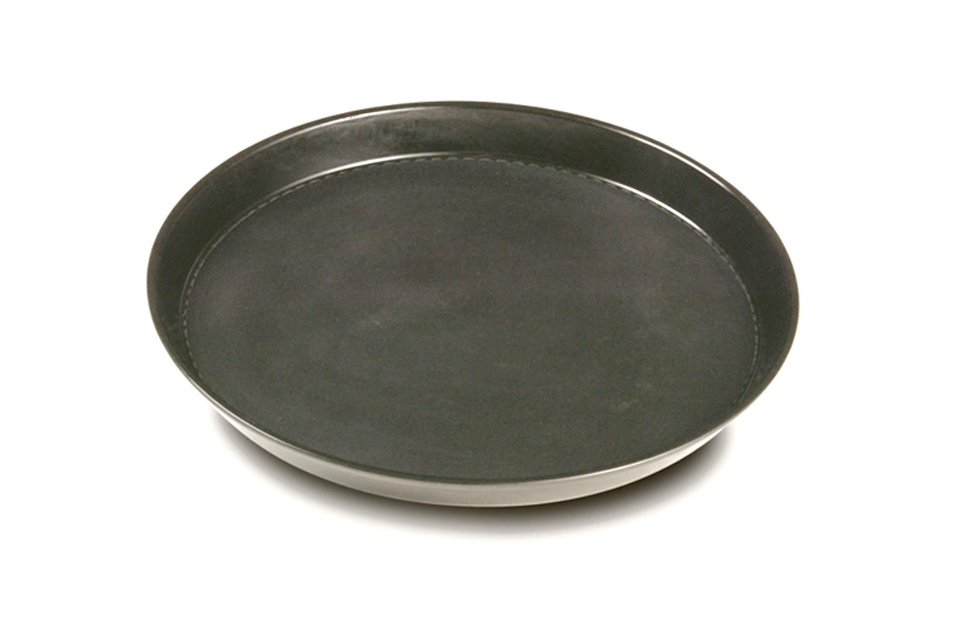 APS Vassoio Tondo Ø36 cm In Fibra di Vetro Extra Strong - Colore Grigio Scuro Con Superficie Antiscivolo e Bordo Alto