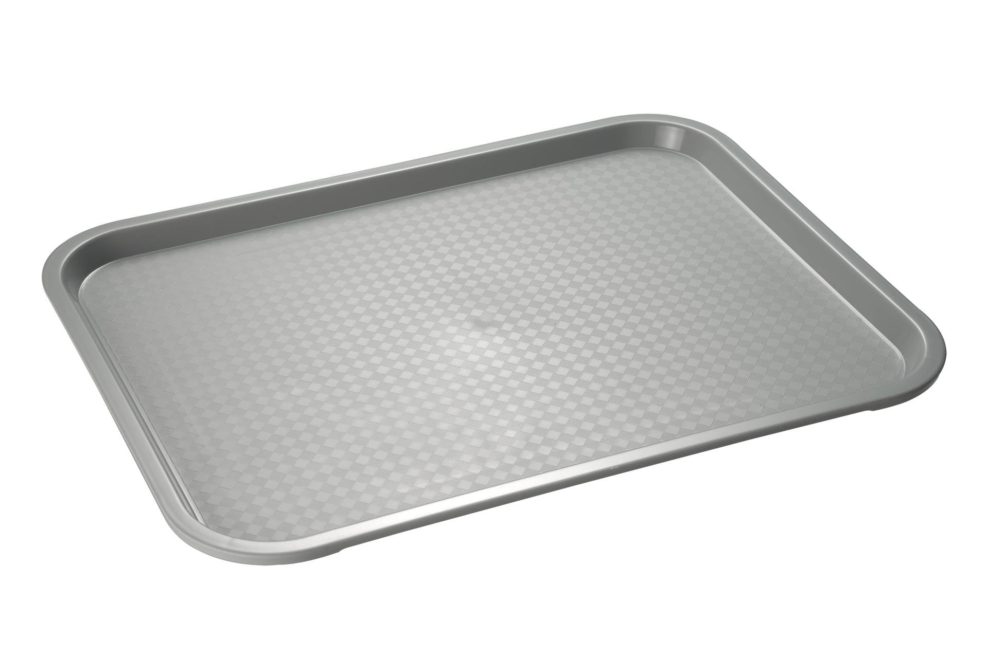 APS Vassoio Fast Food Impilabile Antiscivolo 45 x 35.5 cm In Polipropilene Grigio