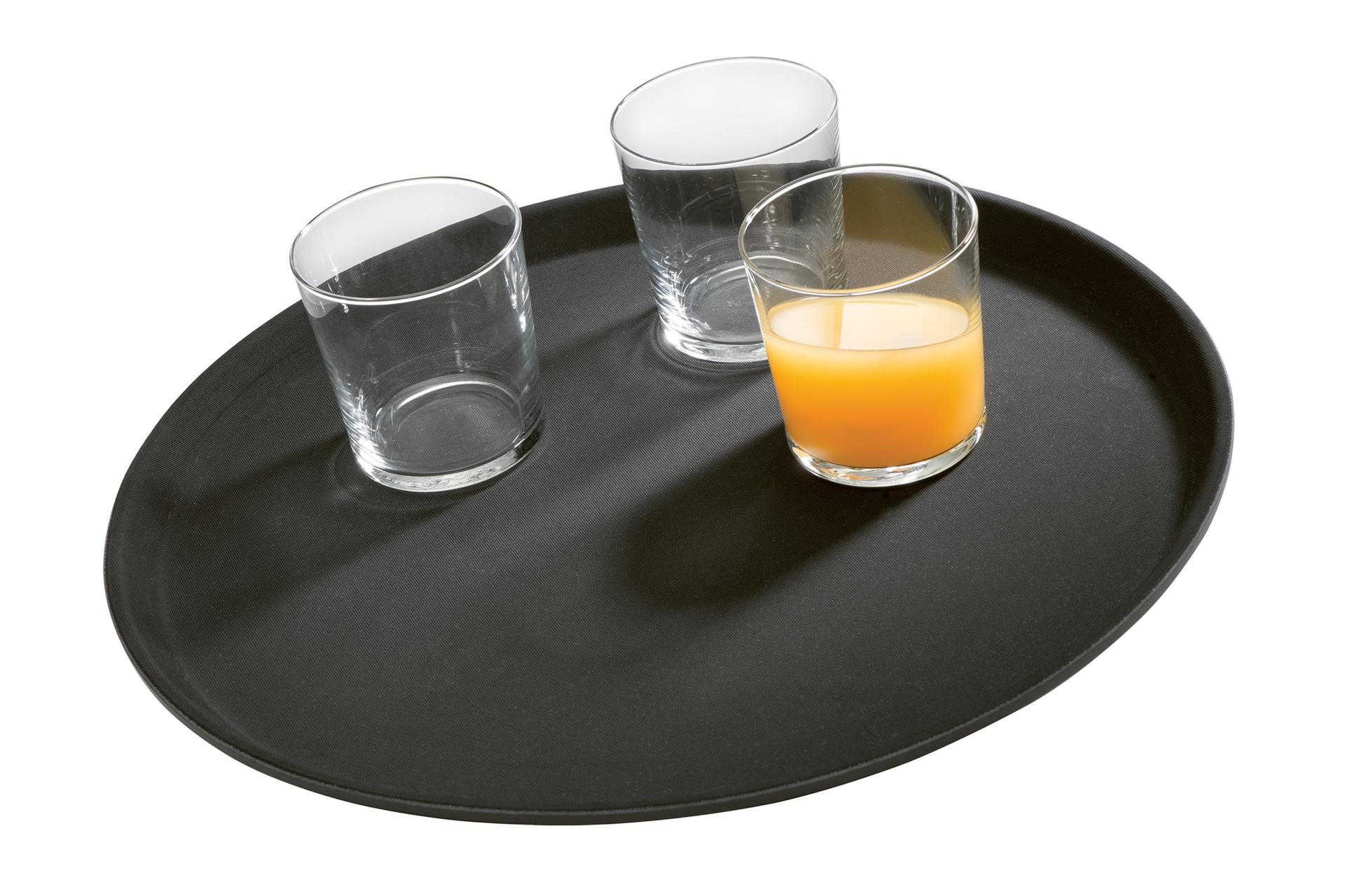 APS Gastro Vassoio Antiscivolo H.2 cm - 40.5 cm In Fibra di Vetro Nero