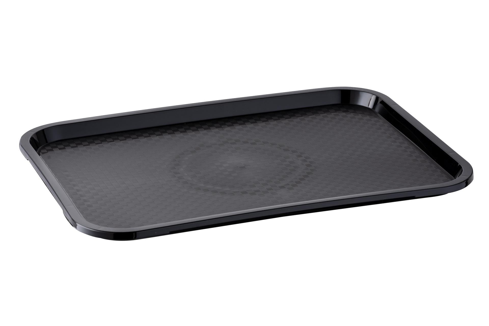 APS Vassoio Fast Food GN 1/1 - 53 x 32.5 cm In Polipropilene Nero Impilabile e Antiscivolo