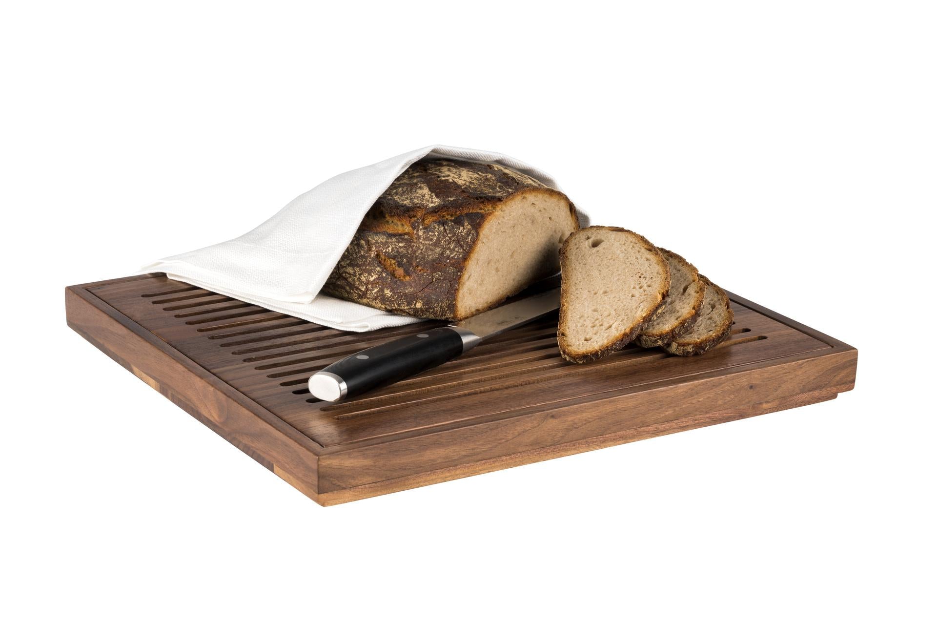 APS Tagliere GN 2/3 H.3.5 cm - 35.4 x 32.5 cm In Legno di Noce Oliato Con Vassoio Raccolta Estraibile 3