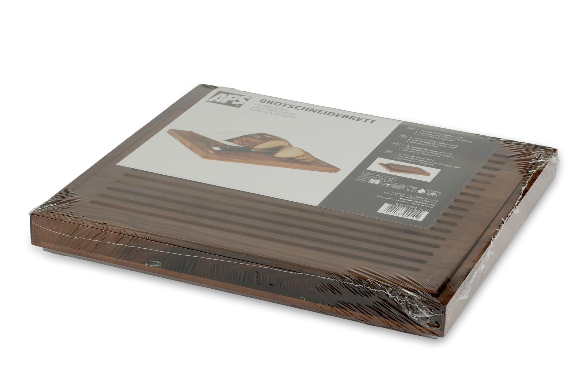 APS Tagliere GN 2/3 H.3.5 cm - 35.4 x 32.5 cm In Legno di Noce Oliato Con Vassoio Raccolta Estraibile 7