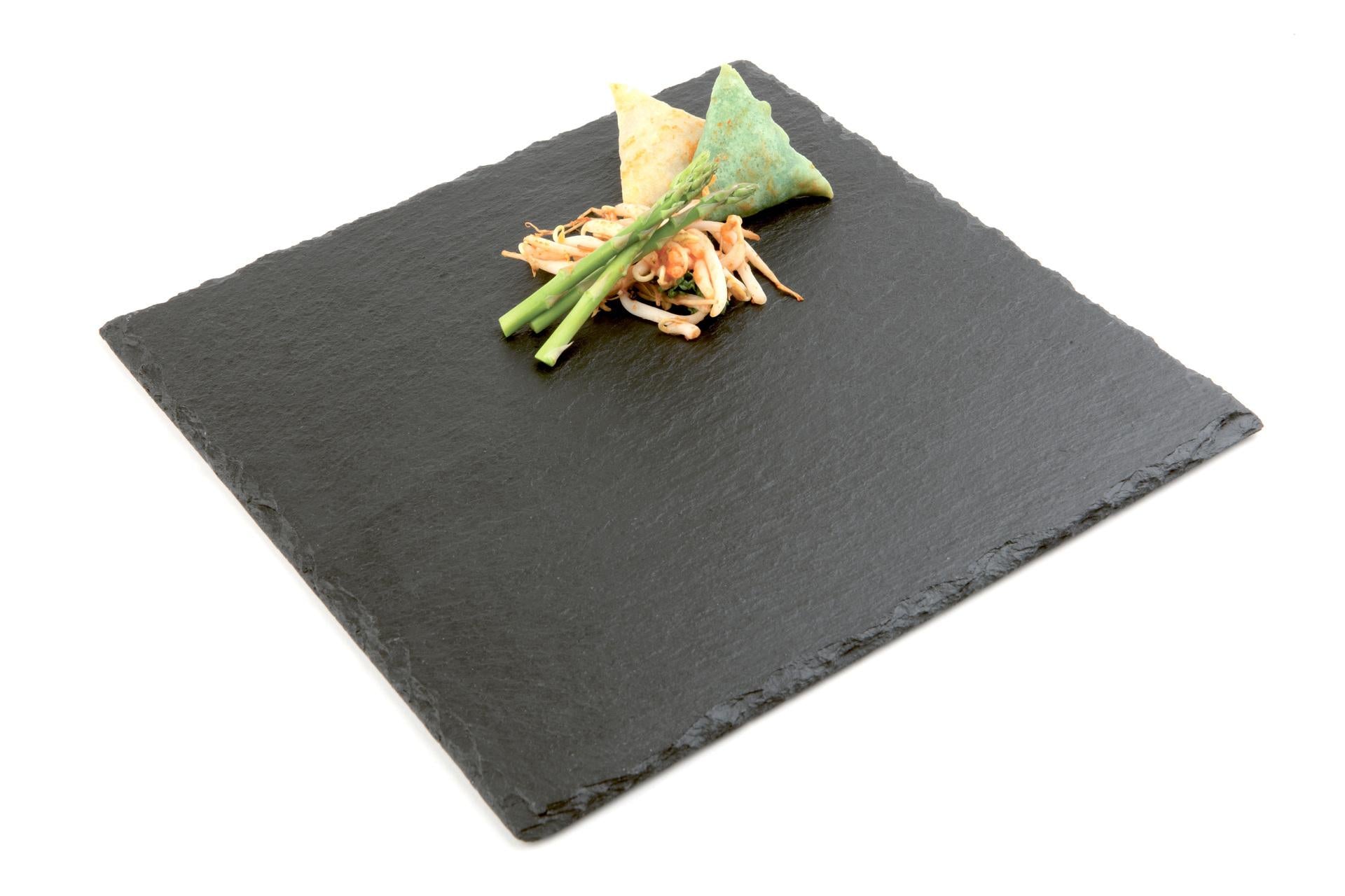 APS Piatto Quadrato In Ardesia Naturale 30 x 30 cm - Spessore 6-9 mm Con Piedini Antiscivolo