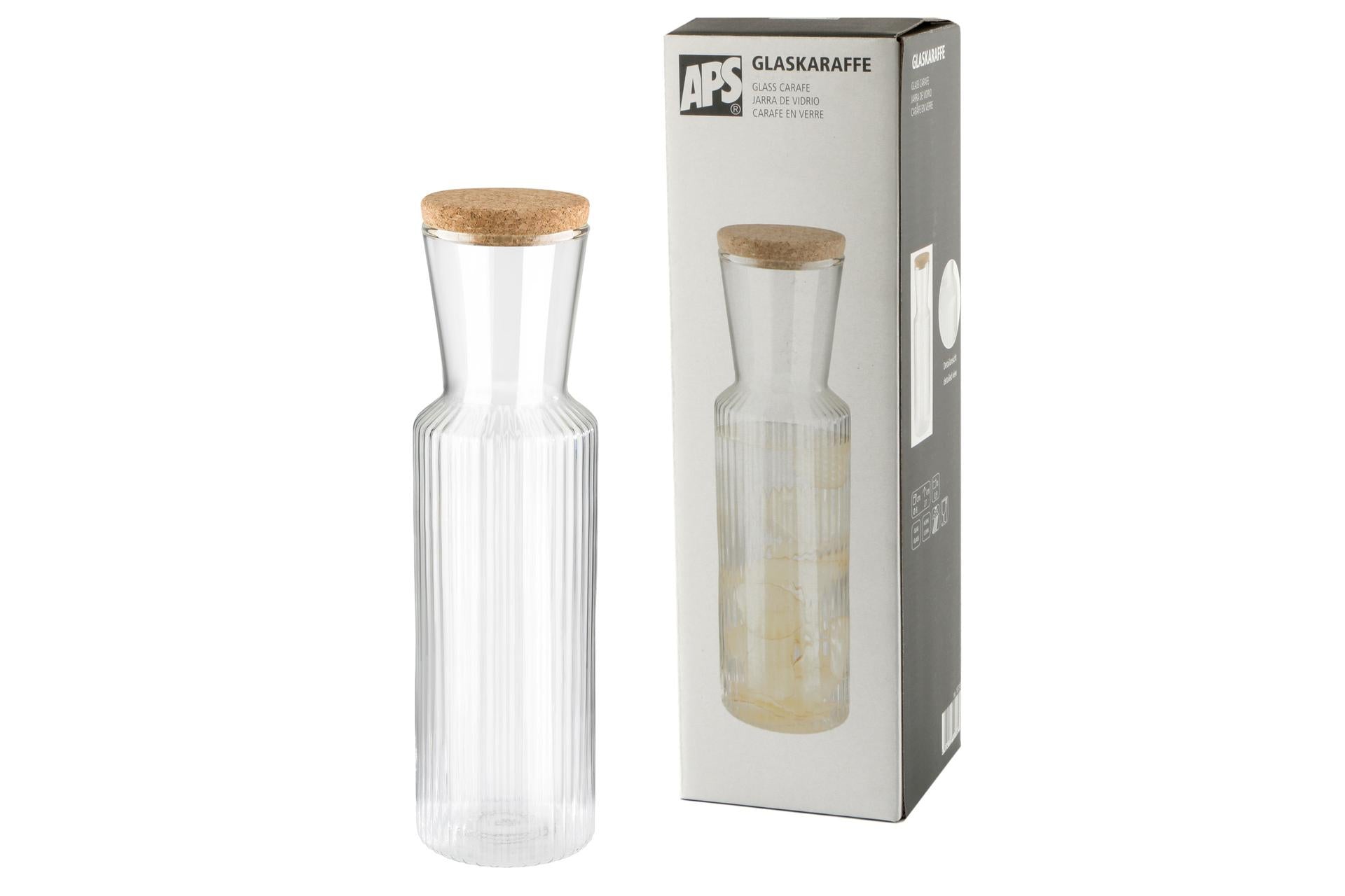 APS Lines Caraffa In Vetro 0.9 L Con Tappo In Sughero 6