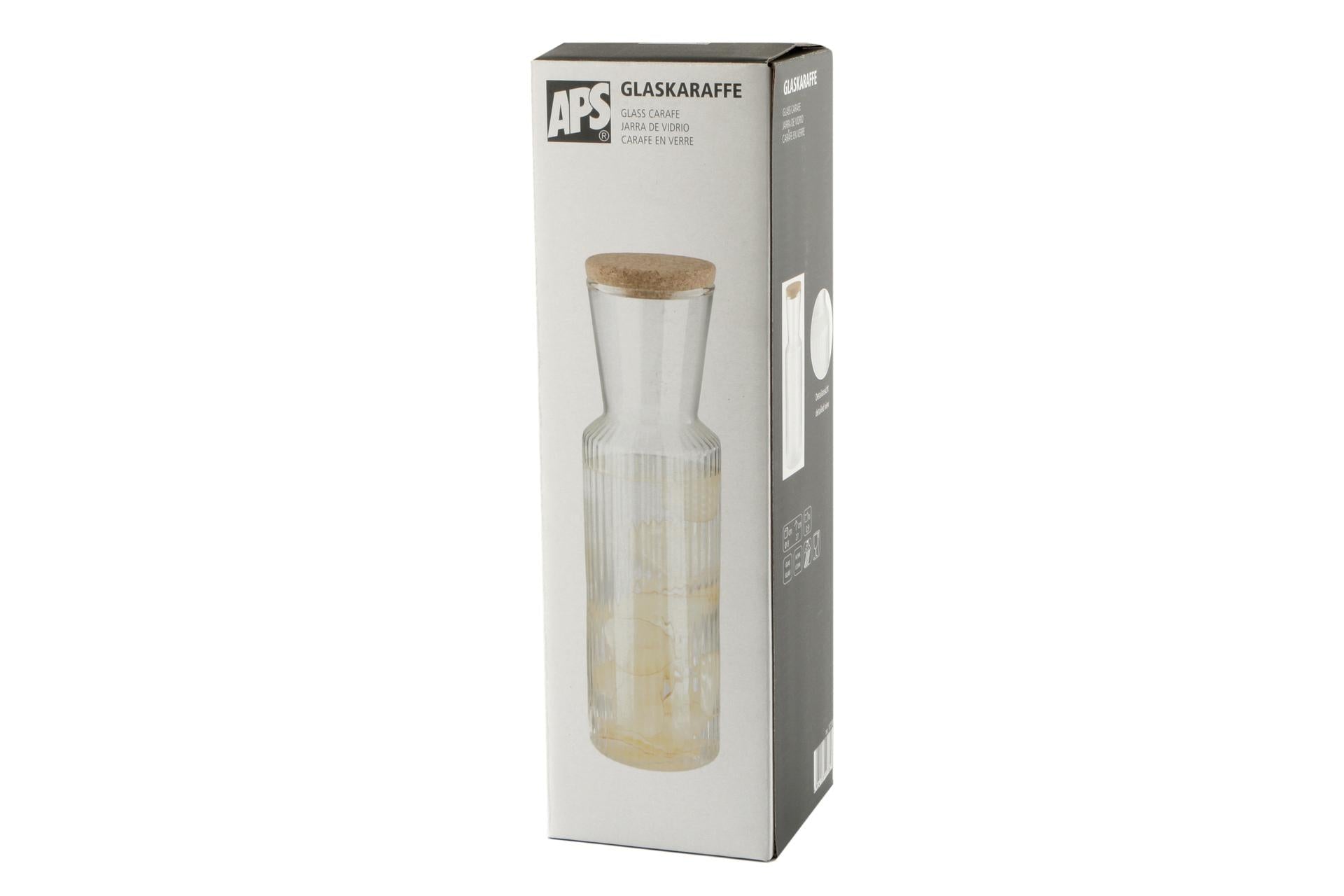 APS Lines Caraffa In Vetro 0.9 L Con Tappo In Sughero 7