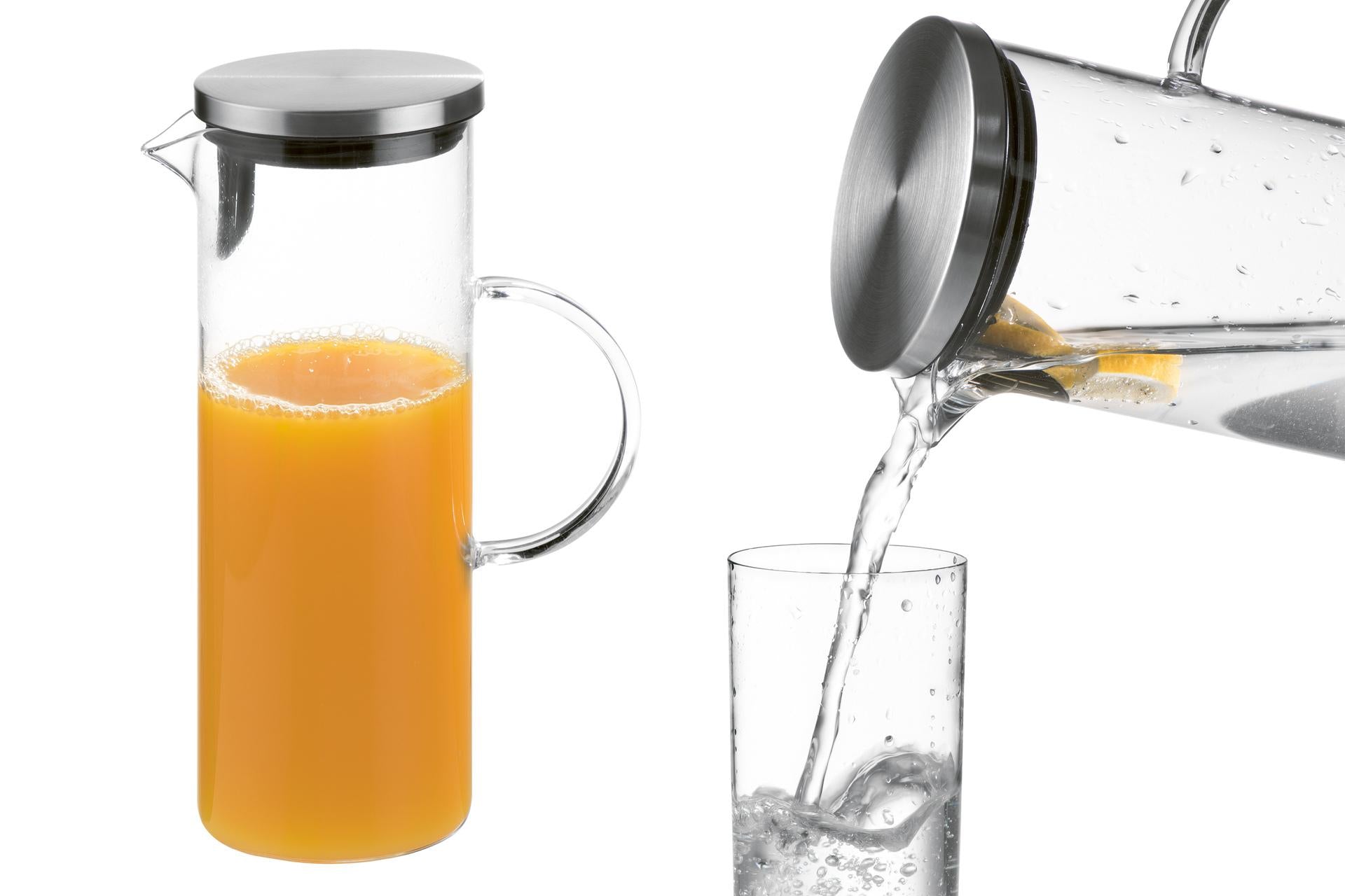 APS Caraffa In Vetro Con Tappo Inox 1.5 L - Ø9.5 x H.27 cm
