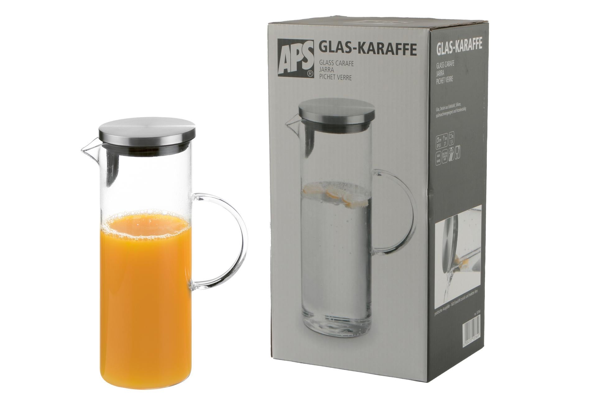 APS Caraffa In Vetro Con Tappo Inox 1.5 L - Ø9.5 x H.27 cm 3