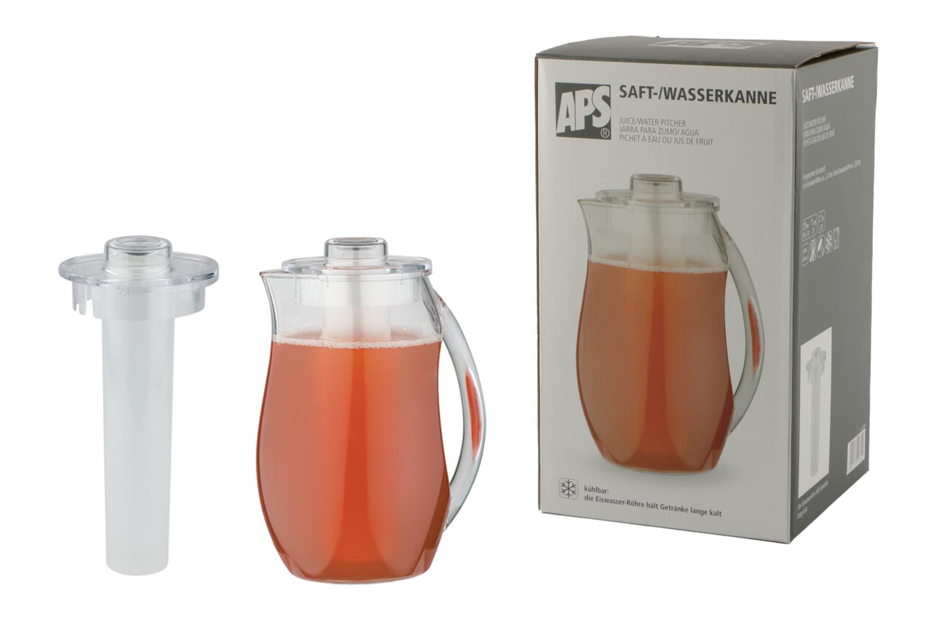 APS Caraffa per Succhi 2.8L - 13 x H.27 cm In Plastica Con Tubo Refrigerante