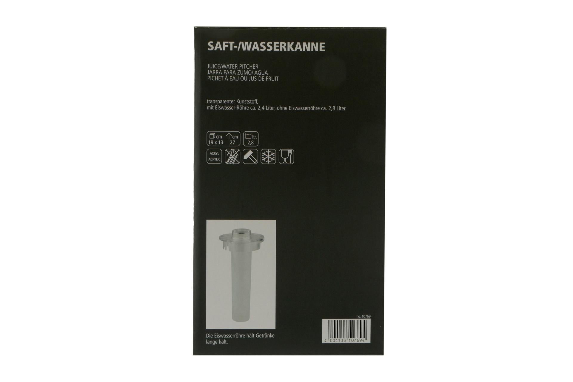 APS Caraffa per Succhi 2.8L - 13 x H.27 cm In Plastica Con Tubo Refrigerante 5