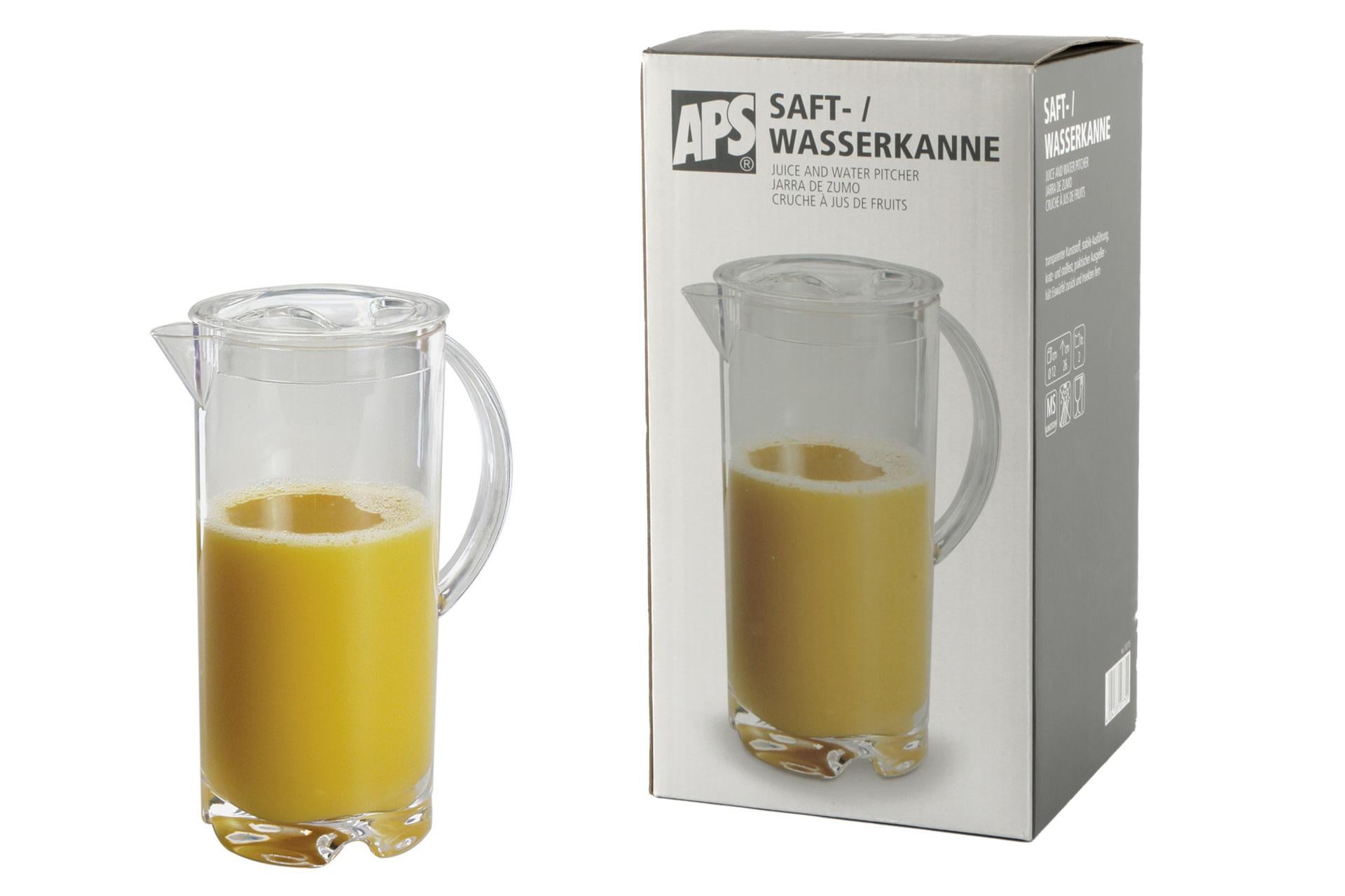 APS Caraffa per Succhi In Plastica Con Coperchio 2 Litri - 12 x H.26 cm