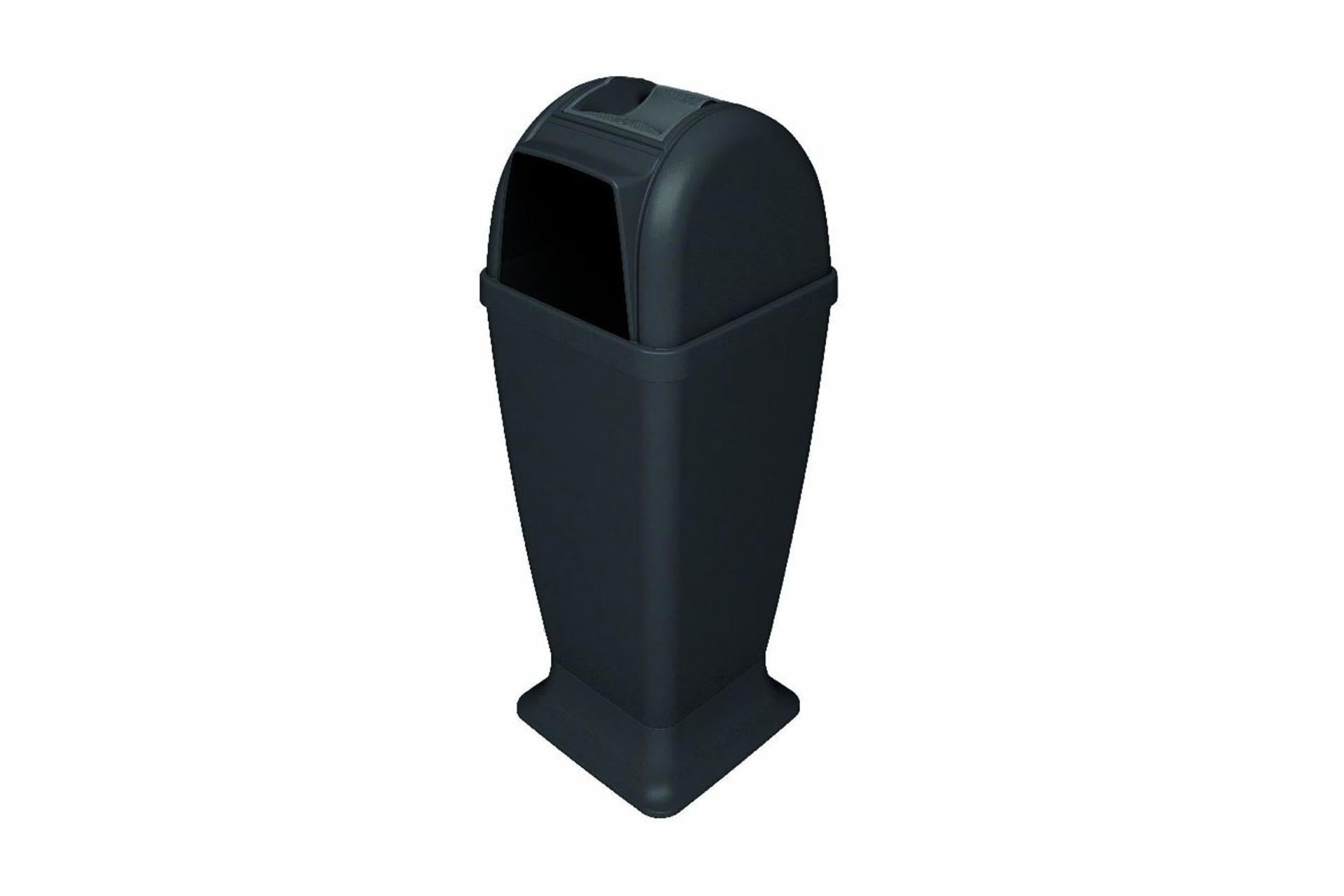 Stefanplast Diablo Cestino con Posacenere 50L Antracite - Ø31 cm H.85 cm