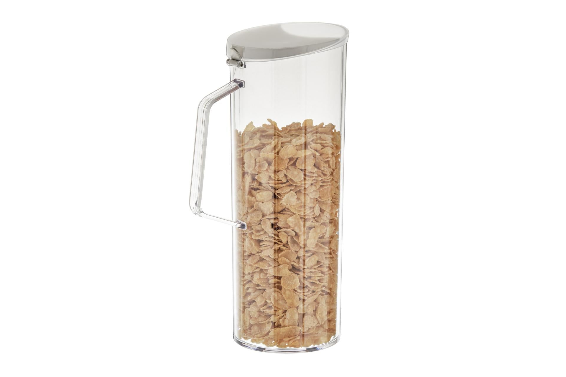 APS Caraffa Cereali 1.5L - Polipropilene Con Coperchio a Cerniera Inox 10xH.28 cm