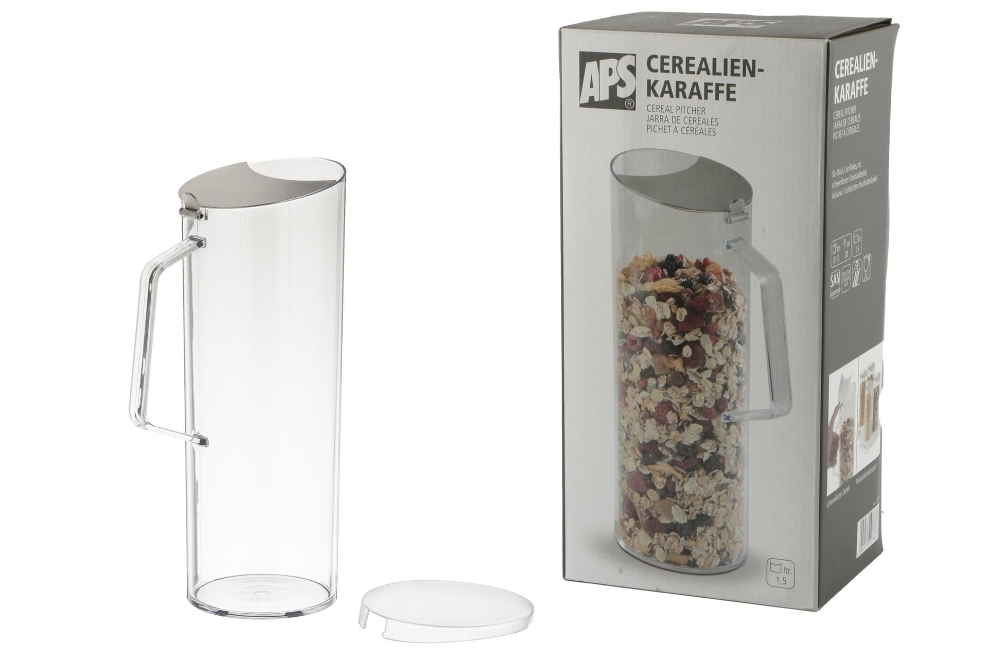 APS Caraffa Cereali 1.5L - Polipropilene Con Coperchio a Cerniera Inox 10xH.28 cm 4