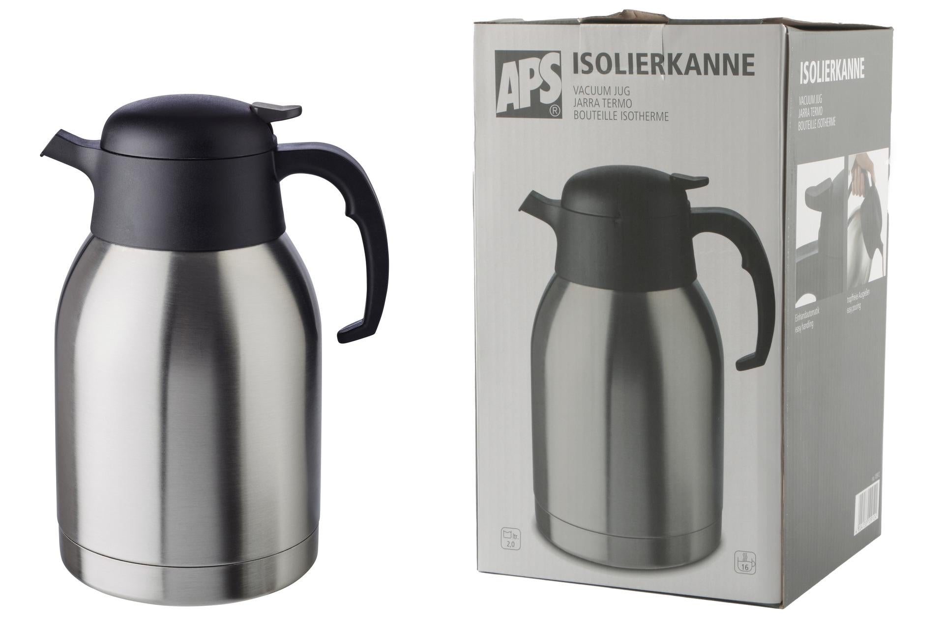 APS Classic Caraffa Isotermica Inox-Polipropilene a Doppia Parete Lt.2.0 - 14 x H.25 cm